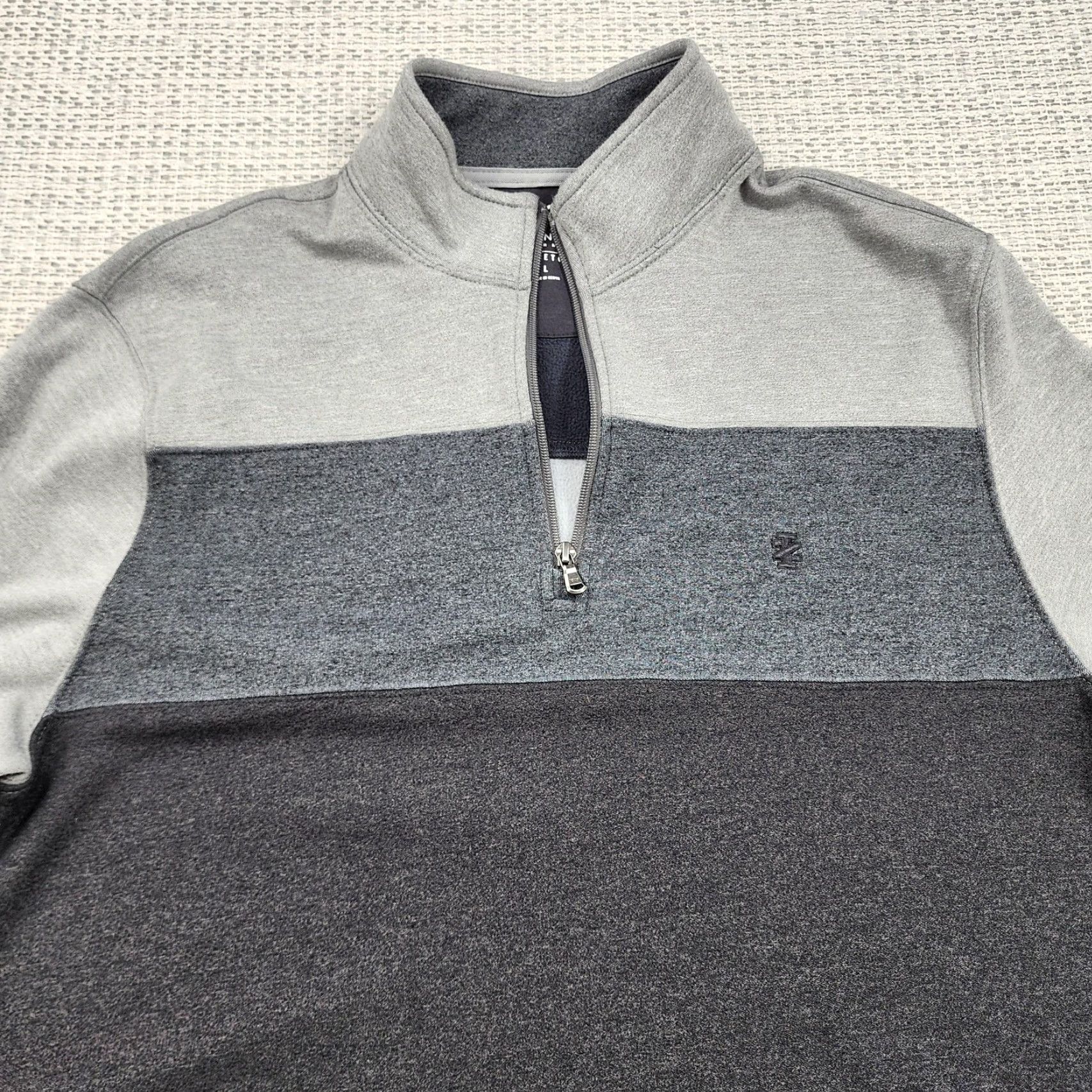 Izod IZOD Sweater Mens Large Gray Advantage Performance Stretch Quarter Zip Pullover Size US L / EU 52-54 / 3 - 4 Thumbnail