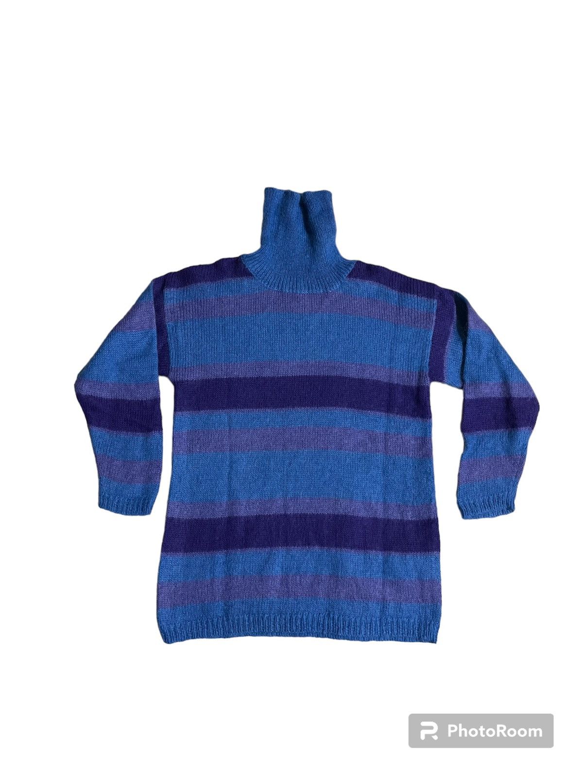 Abercrombie & Fitch × Vintage Abercrombie & Fitch Jumper Striped Mohair Size L / US 10 / IT 46 - 15 Thumbnail