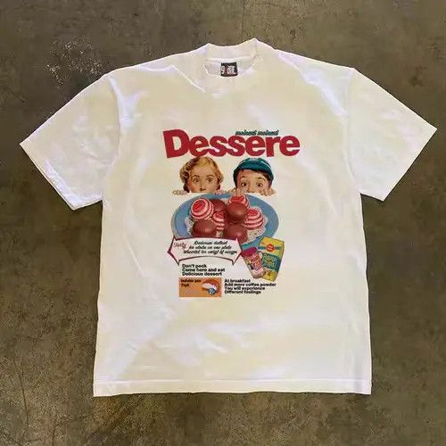 Japanese Brand × Vintage White street fashion retro food print cotton t-shirt Size US M / EU 48-50 / 2 - 3 Thumbnail