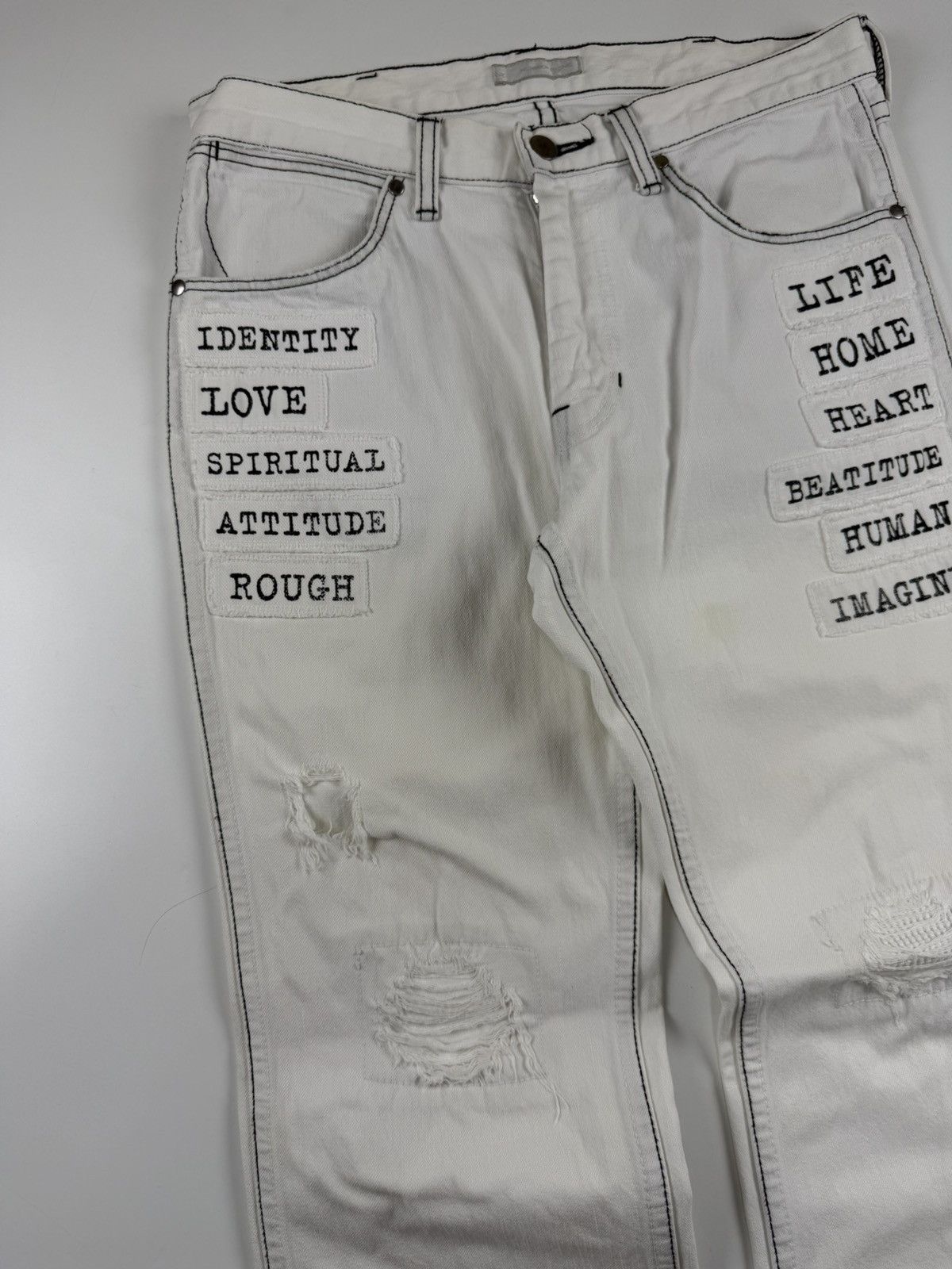 Number (N)ine Number (N)ine S/S’02 The Modern Age Patch Denim Jeans Size US 30 / EU 46 - 5 Thumbnail