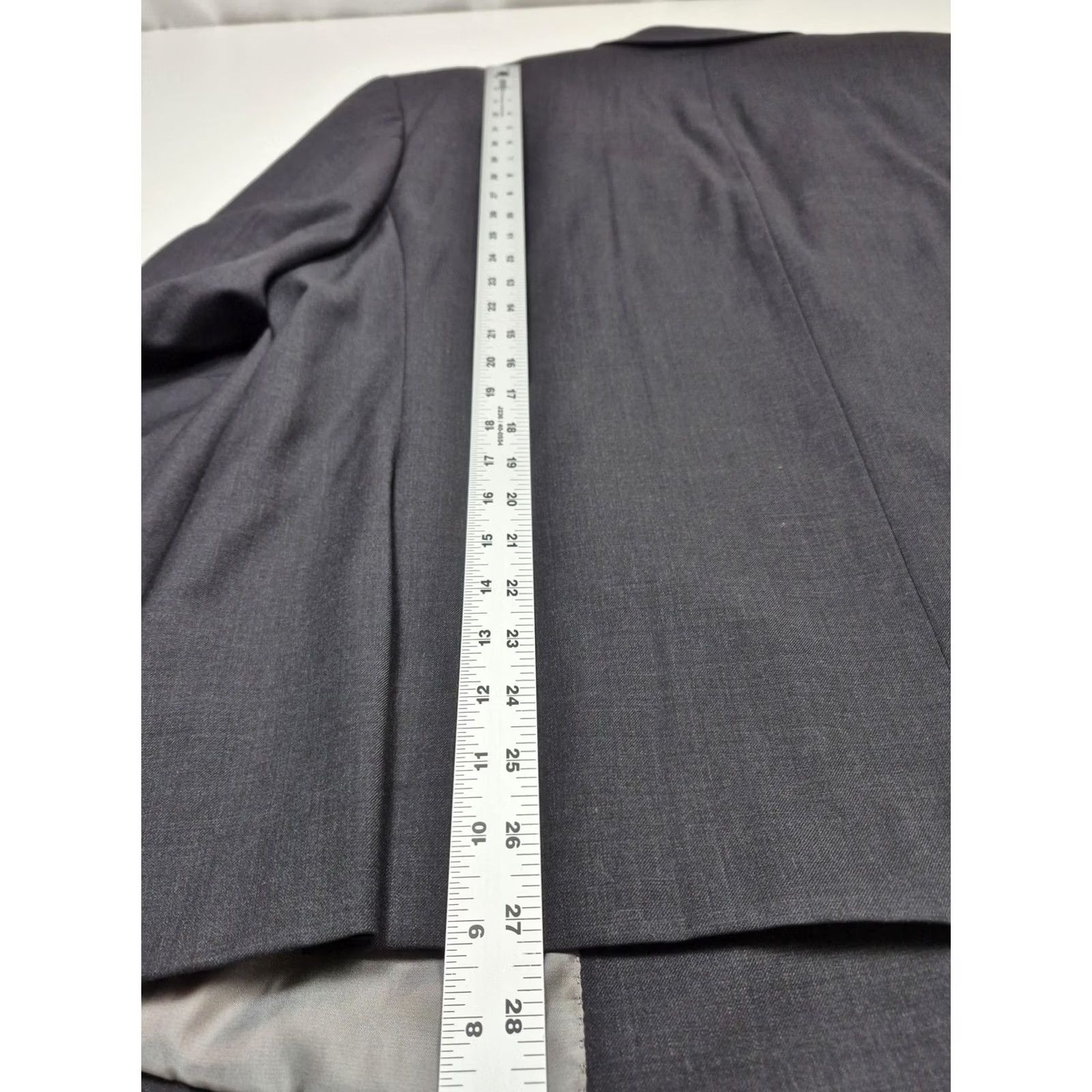 Pronto Uomo Prontomoda Suit Jacket Mens 48S Charcoal Merino Wool Oxford 2B Short Notch 2-Button Single-Breasted Wool Oxford 2P Formal Business Mens Size 48R - 7 Thumbnail