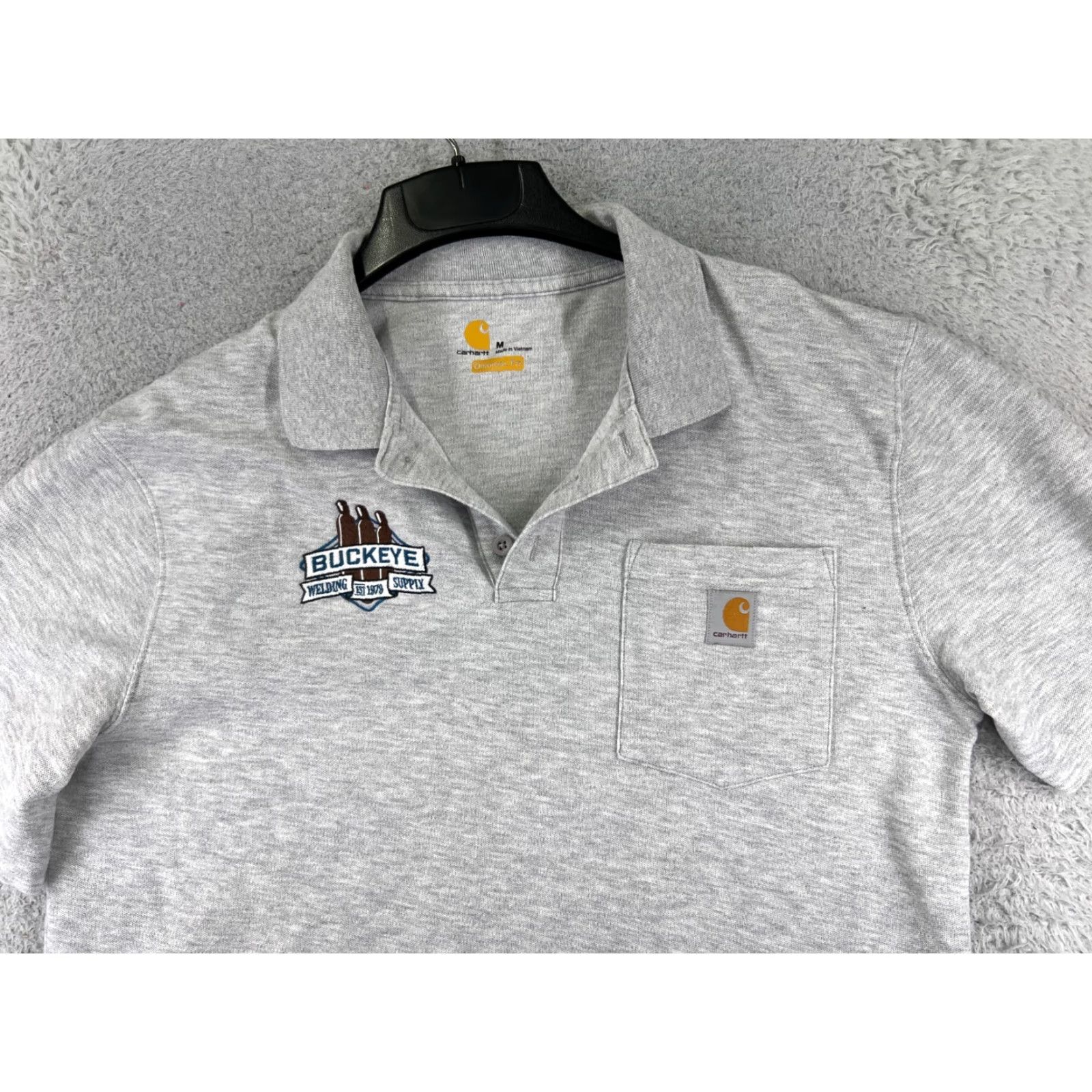 Carhartt VINTAGE Carhartt Polo Shirt Mens M Gray Short Sleeve Pocket Polyester Blend Welder Size US M / EU 48-50 / 2 - 4 Thumbnail