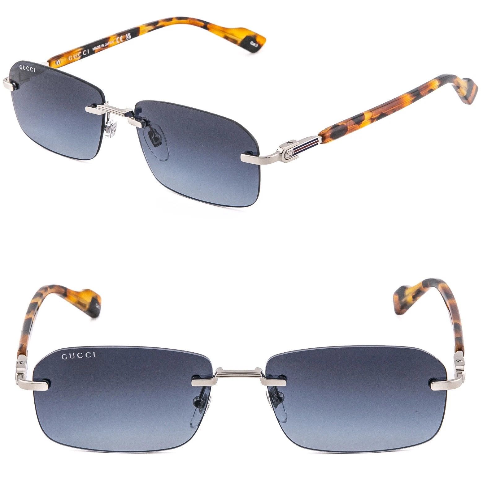 Gucci GUCCI GG1221S WEB Logo 1221 007 Narrow Unisex Sunglasses Size ONE SIZE - 1 Thumbnail