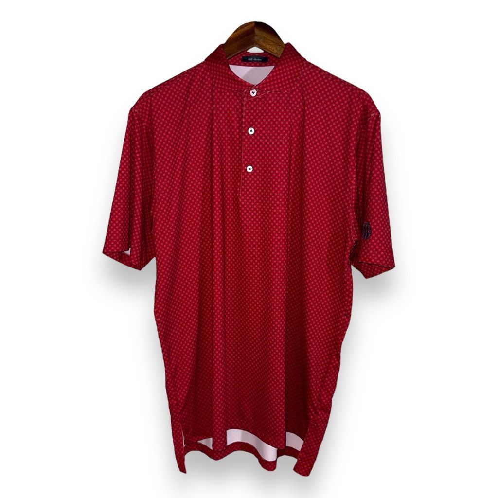 Peter Millar Turtleson Red Micro Dot Performance Golf Polo Shirt Size M Size US M / EU 48-50 / 2 - 1 Thumbnail