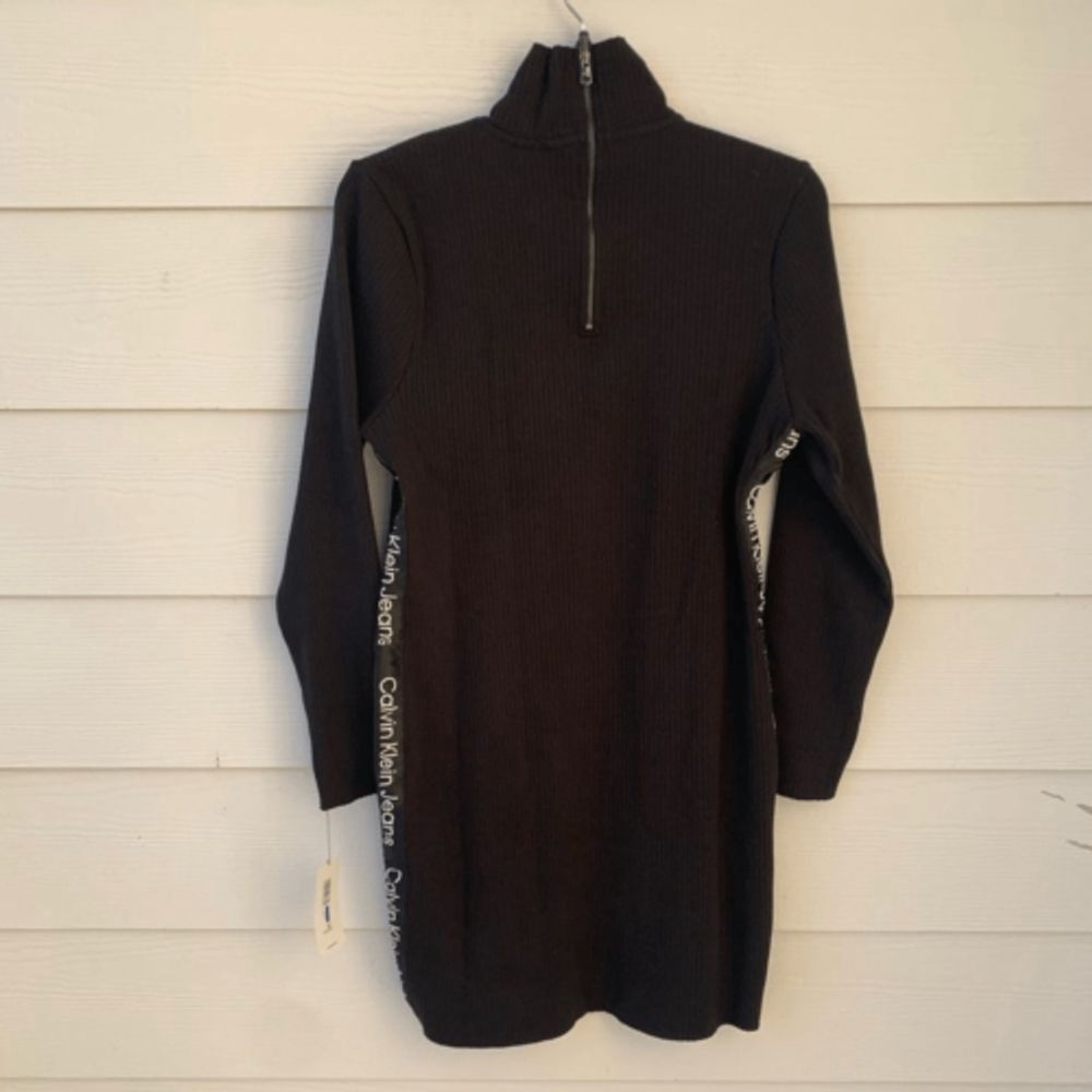 Calvin Klein CALVIN KLEIN Logo Tape Ribbed Mock Neck Zip size XL Size XL / US 12-14 / IT 48-50 - 3 Thumbnail