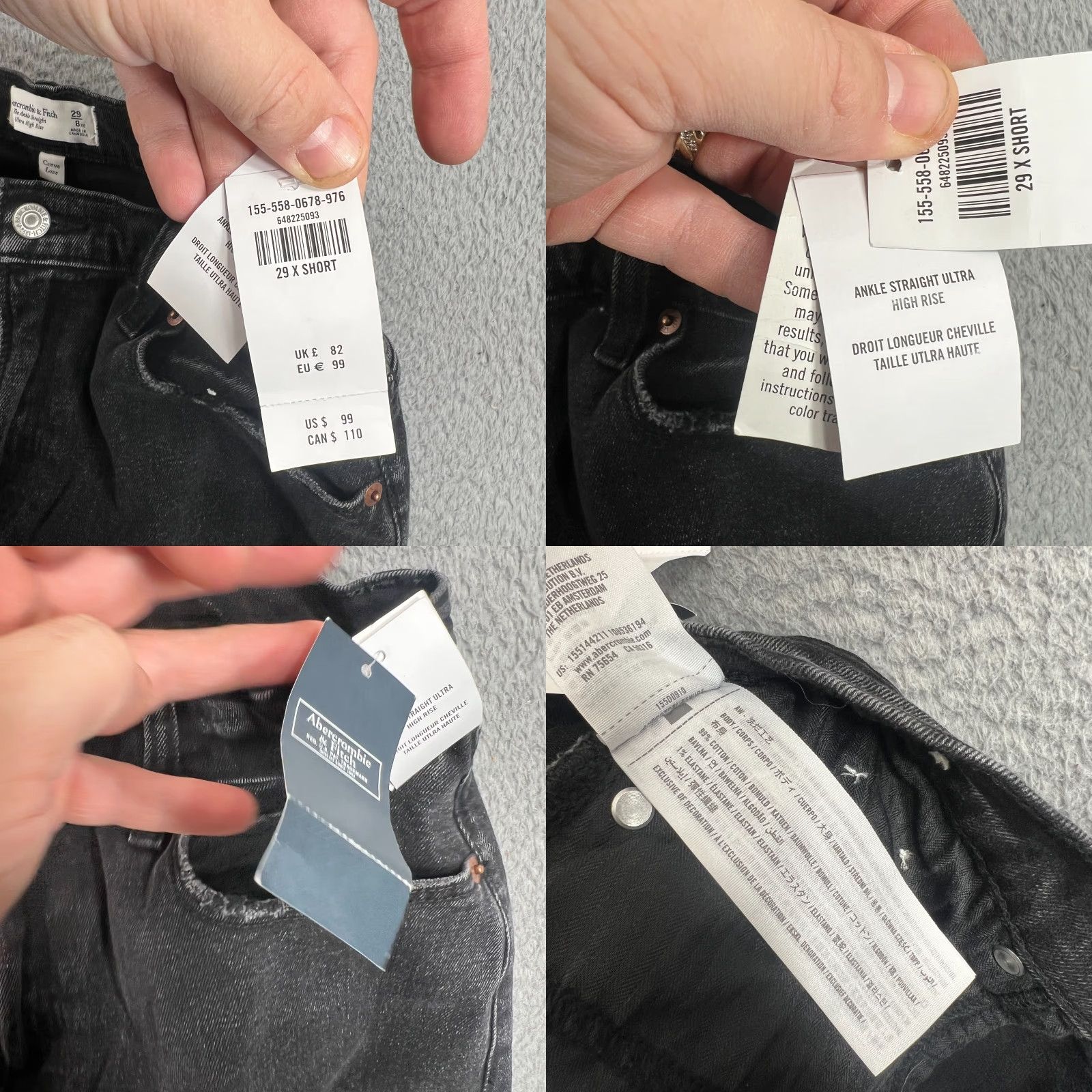 Abercrombie & Fitch Abercrombie & Fitch Jeans Regular Womens Size 8 Black High Rise Straight Inseam 22in Vintage No N/A? Size 30" / US 8 / IT 44 - 8 Thumbnail