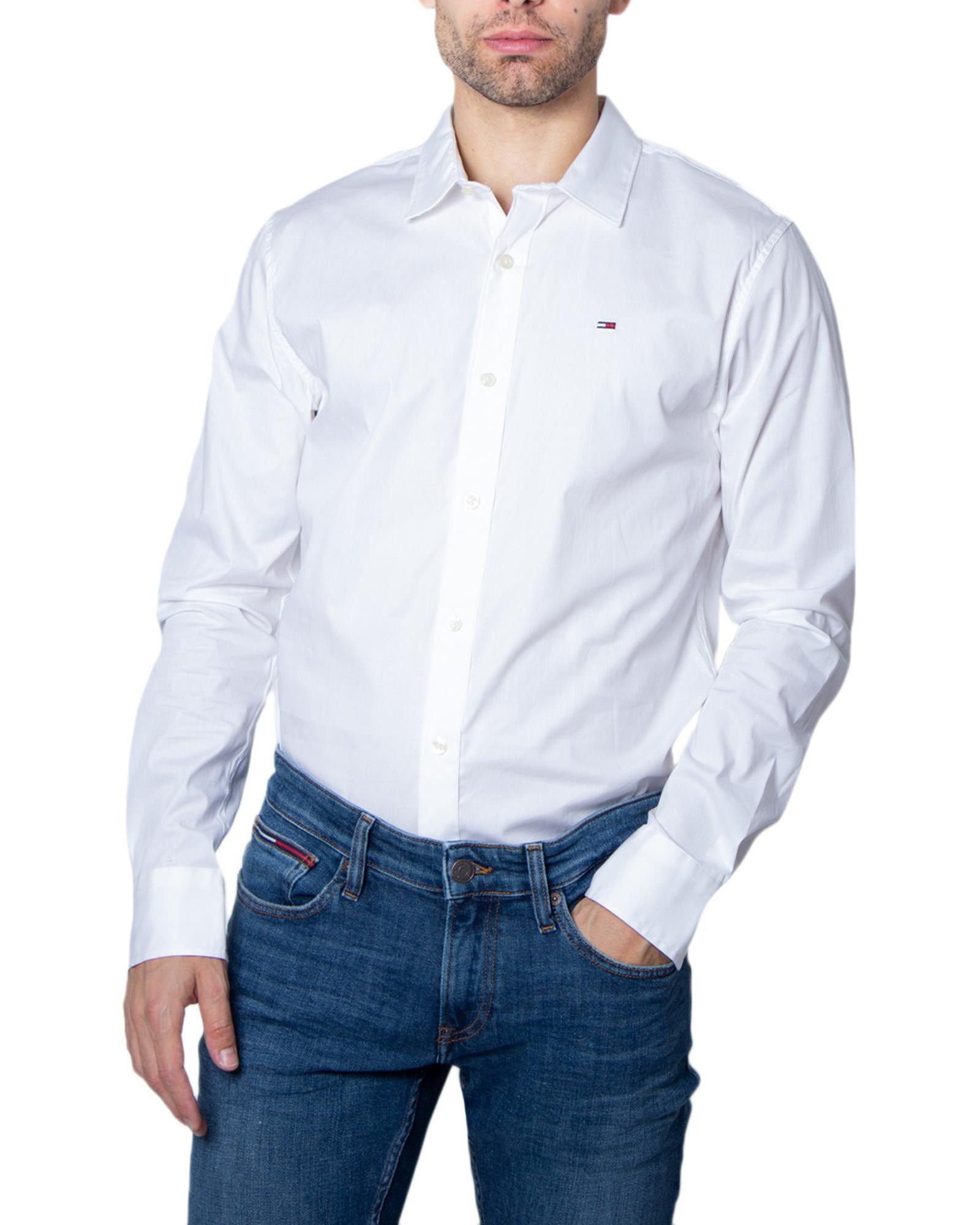 image of Tommy Hilfiger Classic Plain Long Sleeve Shirt in White, Men's (Size Small)