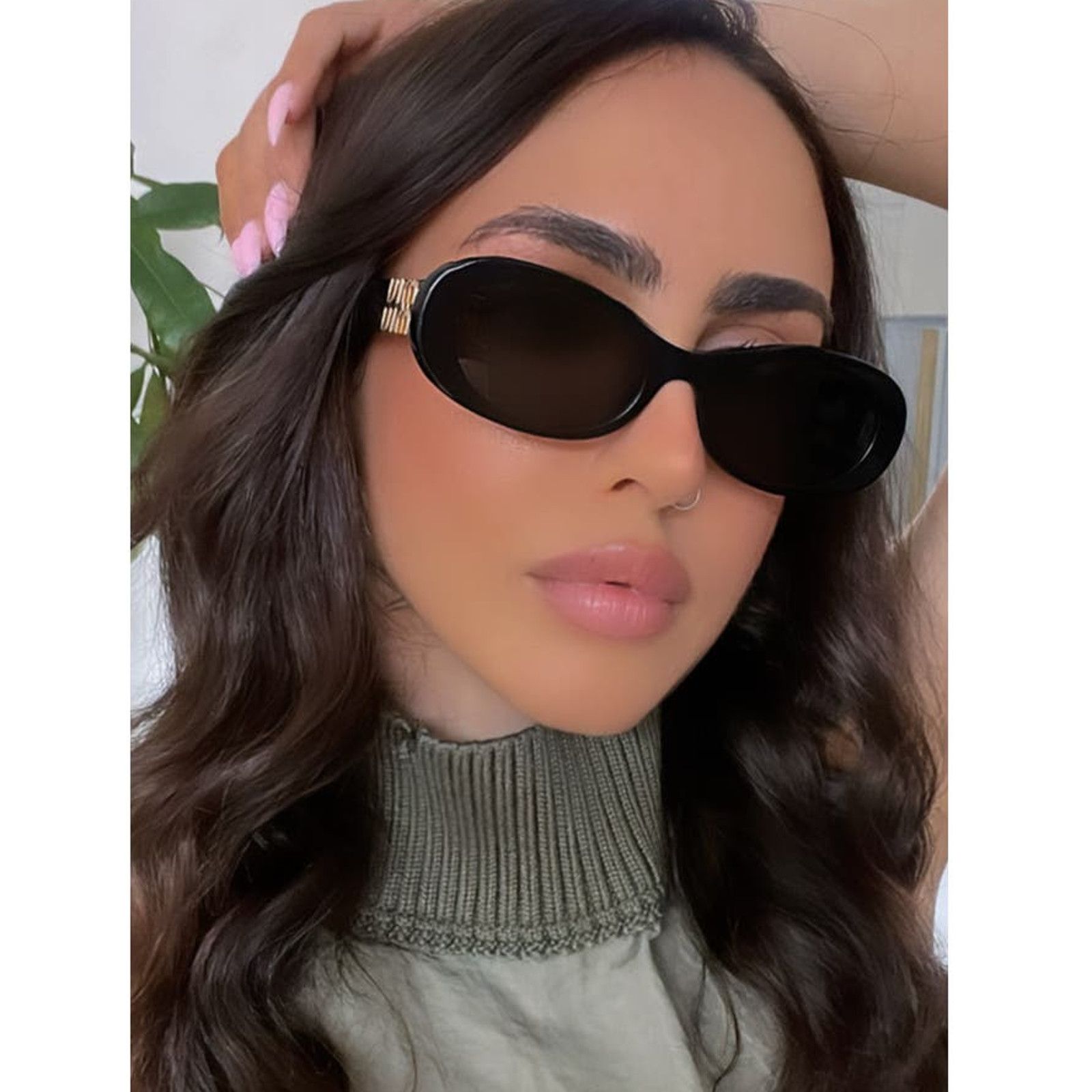 Miu Miu NEW Miu Miu MU06ZS Black Oval Sunglasses | Grailed