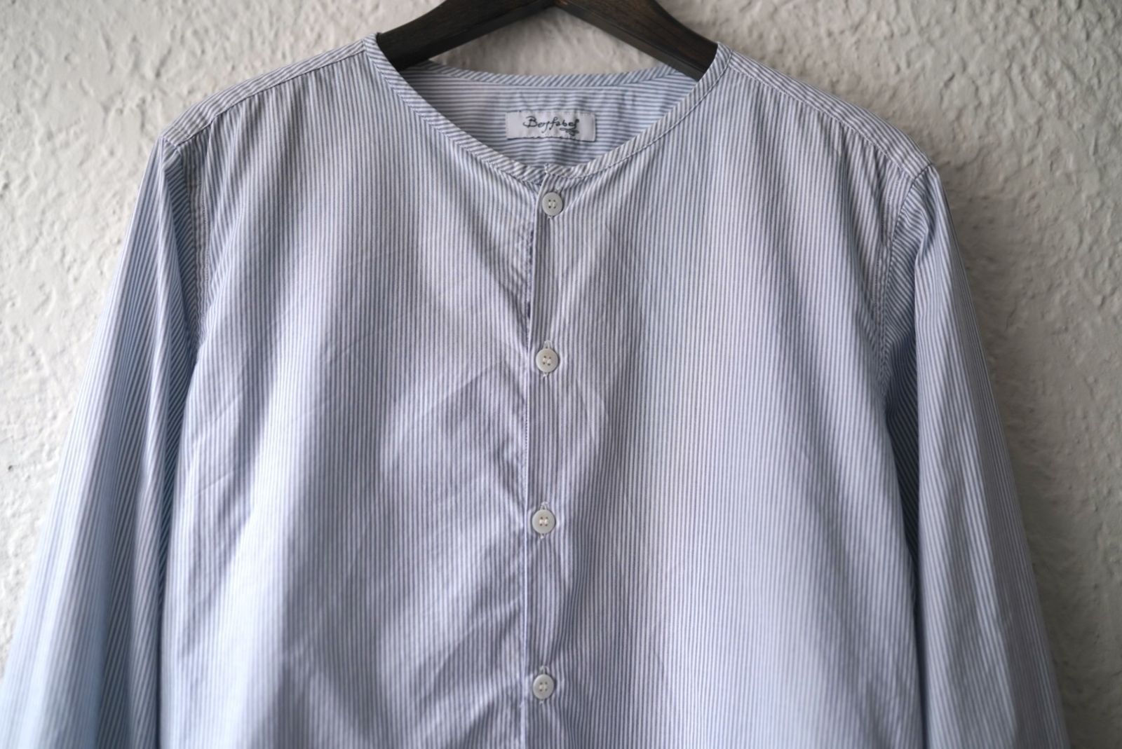 Bergfabel No Collar Striped Shirt Size US M / EU 48-50 / 2 - 2 Thumbnail