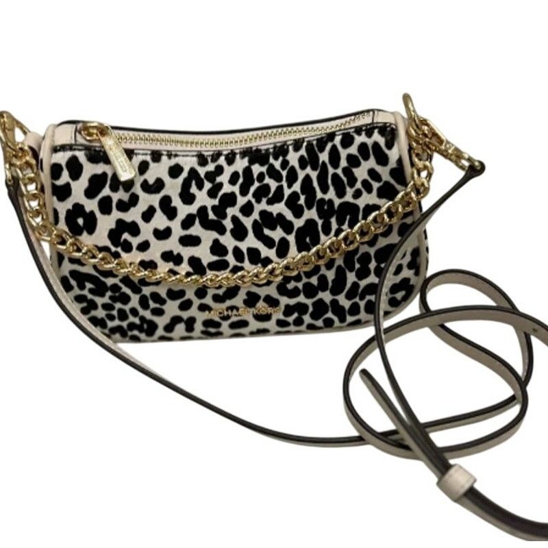 Michael Kors Michael Kors Carmela Sm Pouchette Crossbody Leather Cream Size ONE SIZE - 12 Thumbnail