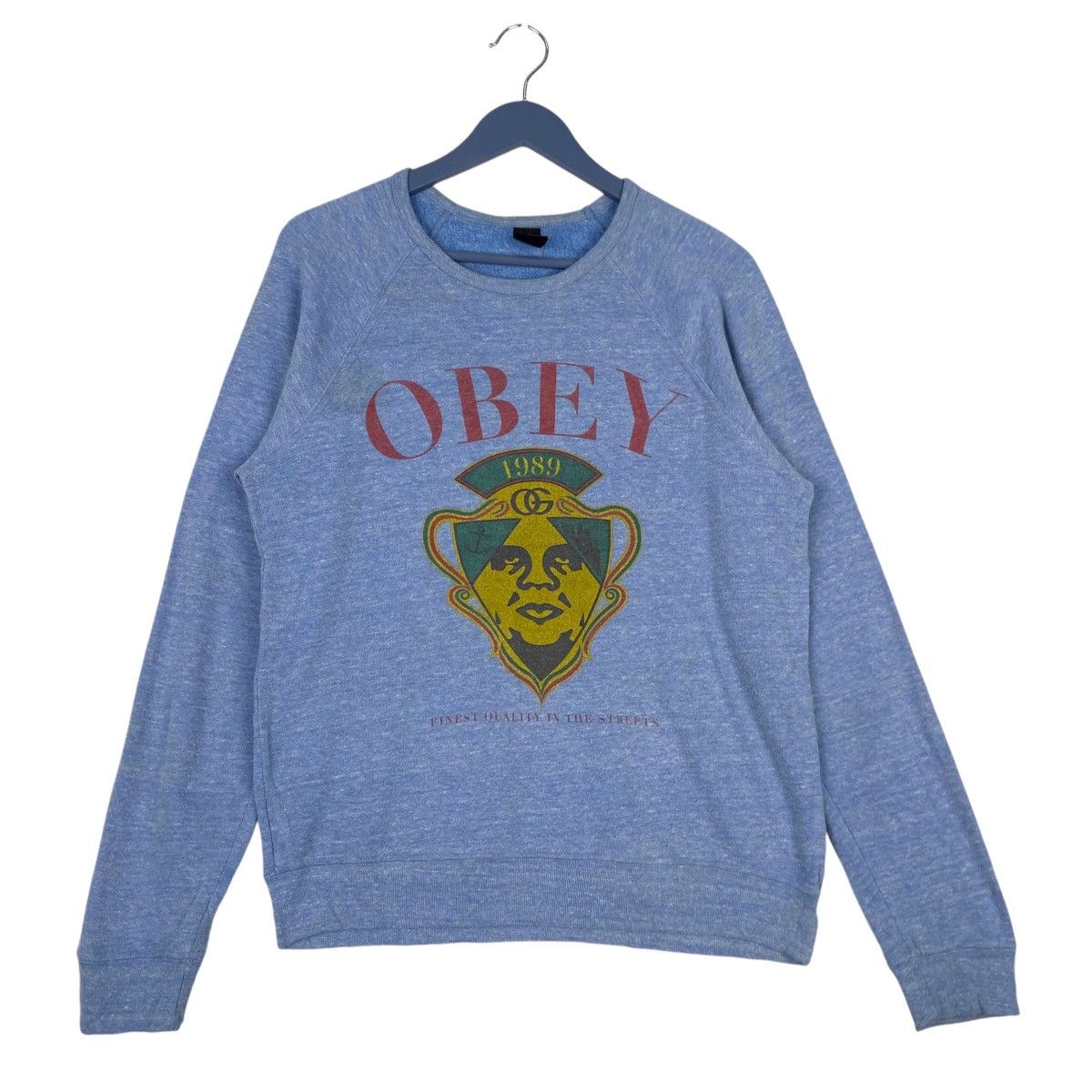 Obey × Vintage Vintage Obey Printed Crewneck Sweatshirt Blue Pullover Size US M / EU 48-50 / 2 - 1 Thumbnail