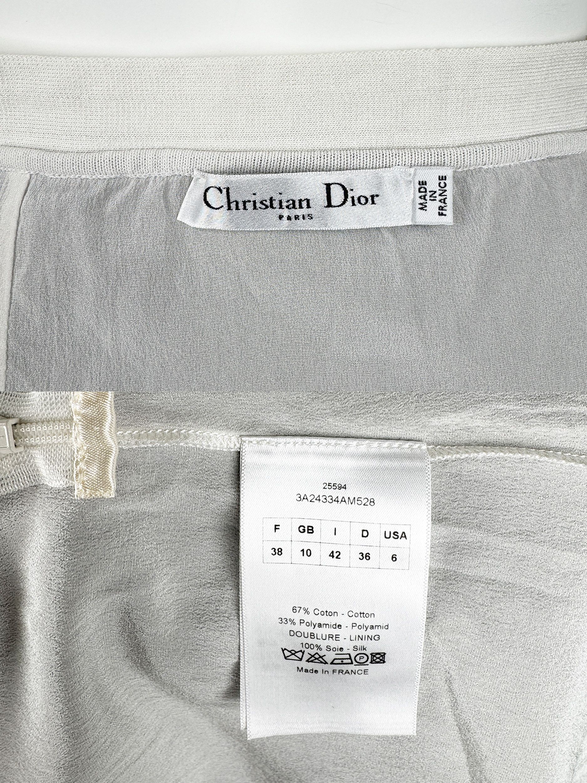 Dior Christian Dior Mid length White Perforated Floral Skirt Size 28" / US 6 / IT 42 - 10 Thumbnail