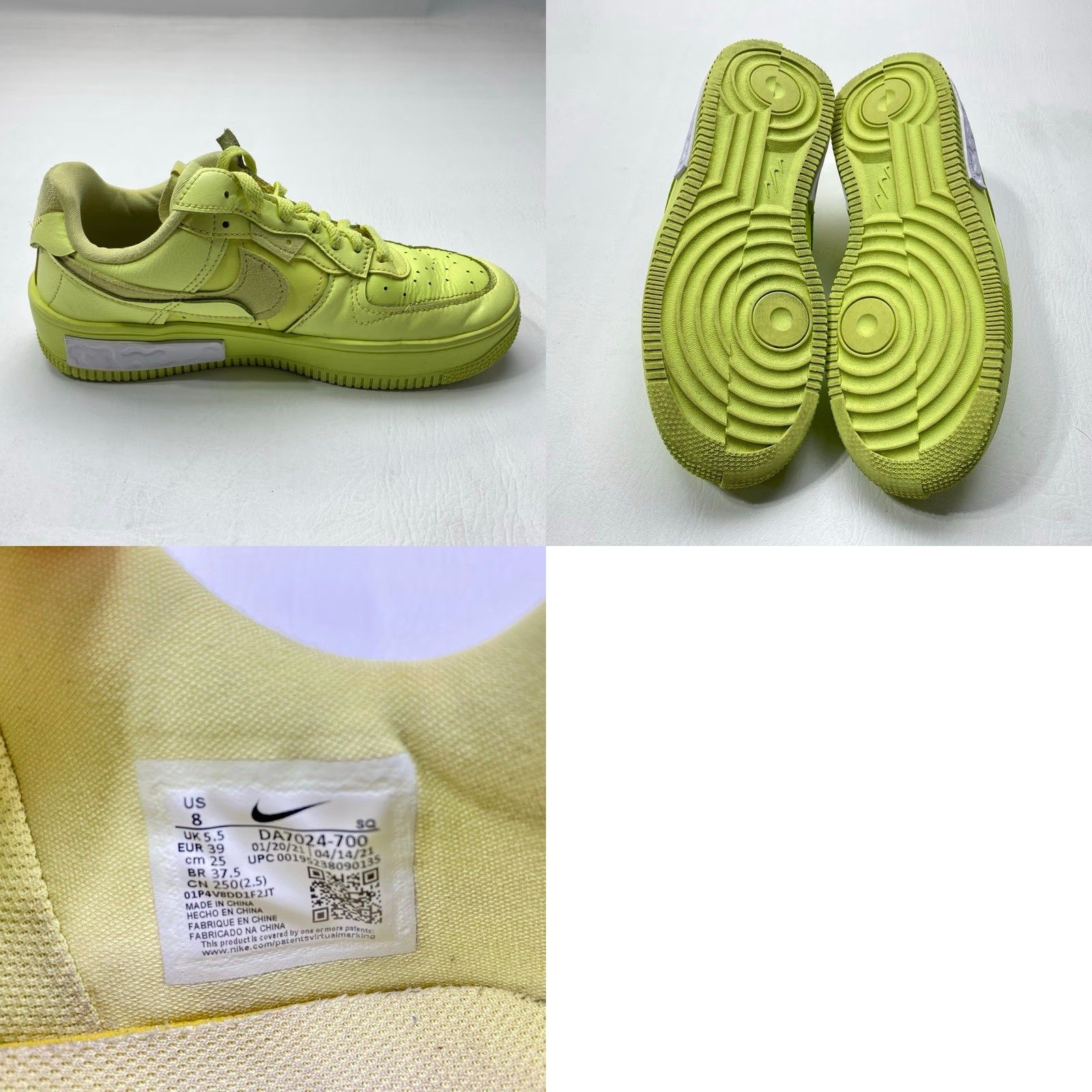 Nike VINTAGE? Nike Air Force 1 Fontanka DA7024-700 Womens Size 8 Yellow Strike Lemon 1608 Size US 8 / IT 38 - 8 Thumbnail
