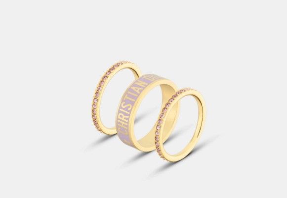 Dior o1w1db11224 Size: OS / Ring Set in Gold & Lilac Size ONE SIZE - 1 Thumbnail