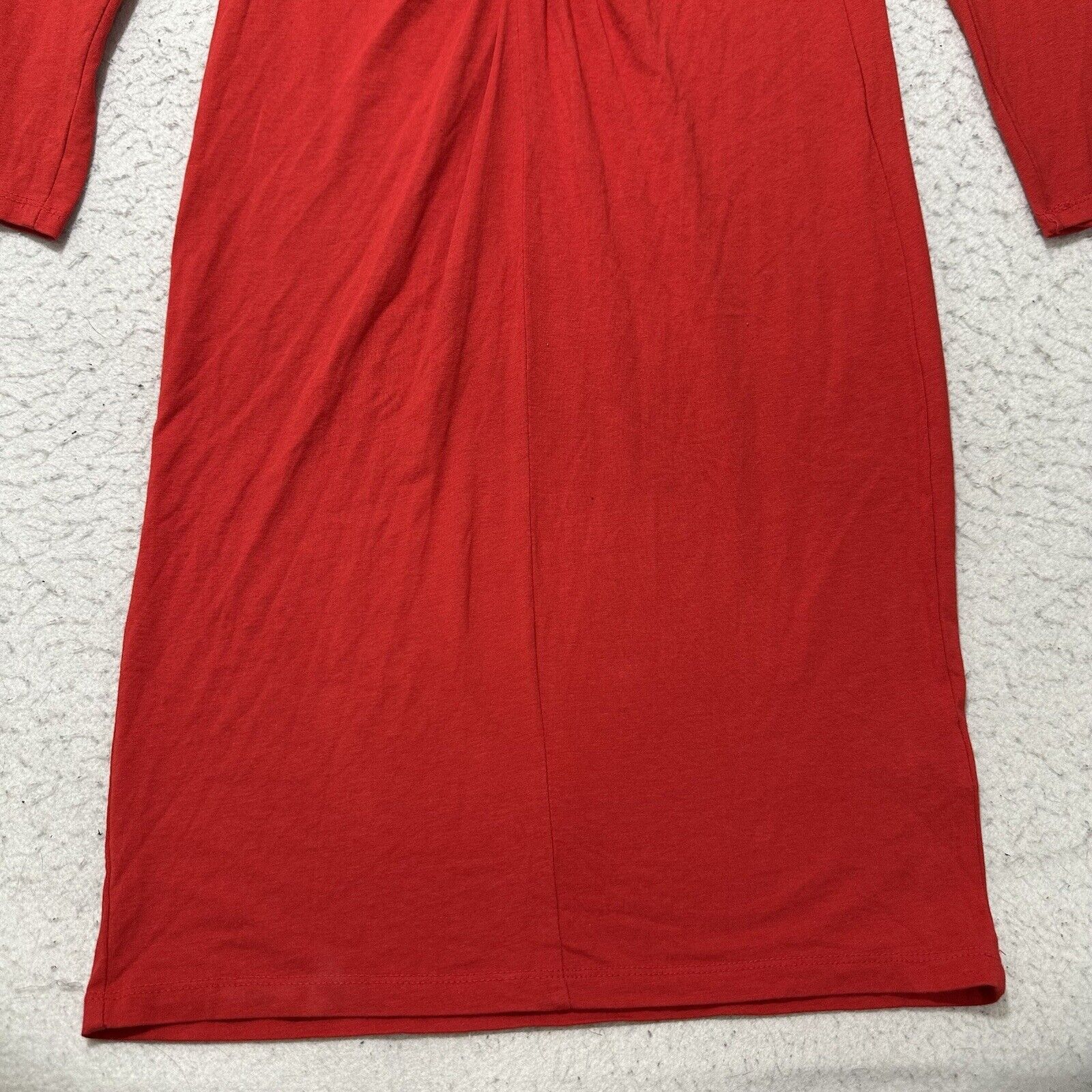 H&M H&M Medium Solid Red A-Line Cocktail Dress Stretch Midi Size M / US 6-8 / IT 42-44 - 7 Thumbnail