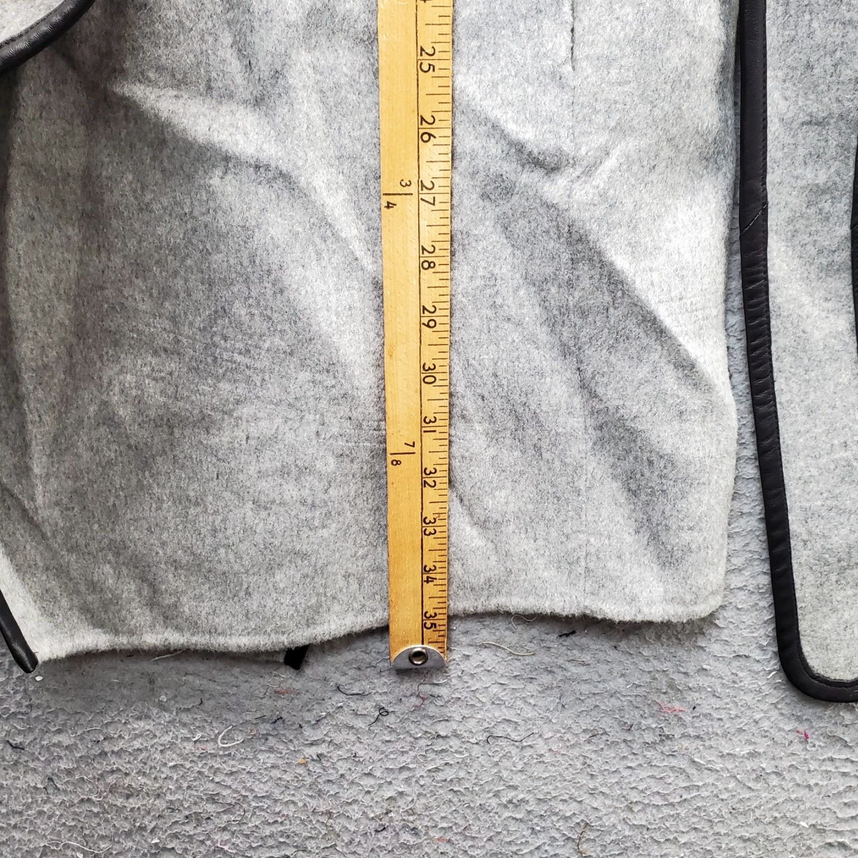 Vince Vince Wrap Coat Womens XS Gray Wool Blend Leather Trim Belted Waist Drape Front Size XS / US 0-2 / IT 36-38 - 3 Thumbnail