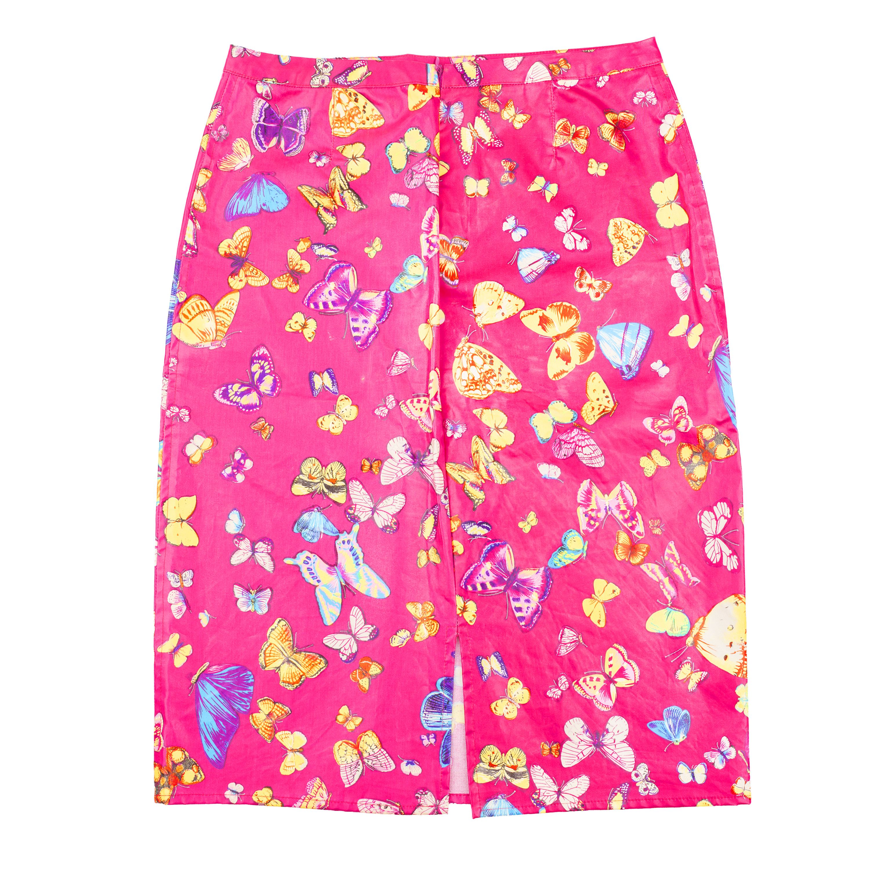 Dolce & Gabbana Dolce & Gabbana FW 2000 Butterflies Print Midi Pencil Skirt Size 28" / US 6 / IT 42 - 6 Thumbnail