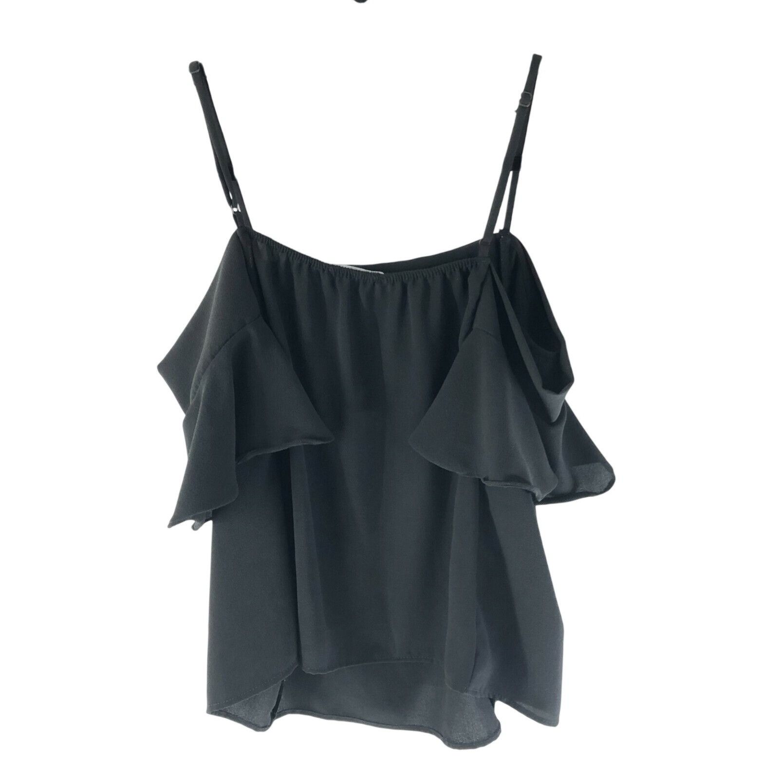 Other West Kei Womens Blouse Cold Shoulder Ruffle Flowy Black Size Size S / US 4 / IT 40 - 2 Thumbnail
