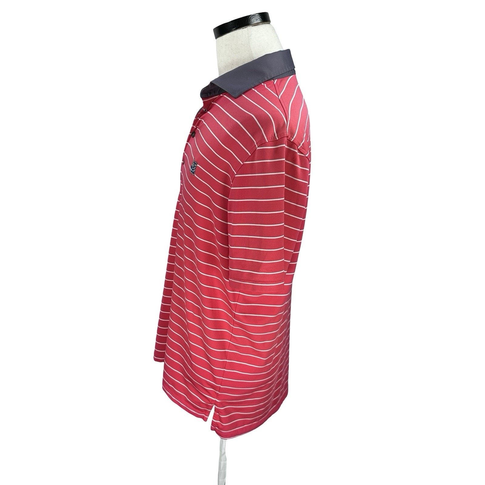 Lauren Ralph Lauren Greyson Polo Shirt Men Medium Pink White Striped Performance Size US M / EU 48-50 / 2 - 4 Thumbnail
