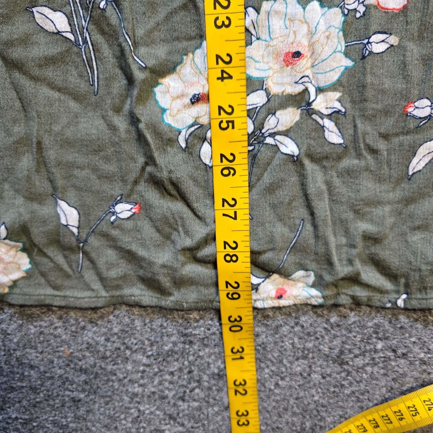 J. Jill J Jill Top Womens L Green Floral Smocked Long Sleeve Career Shirt Size L / US 10 / IT 46 - 6 Thumbnail