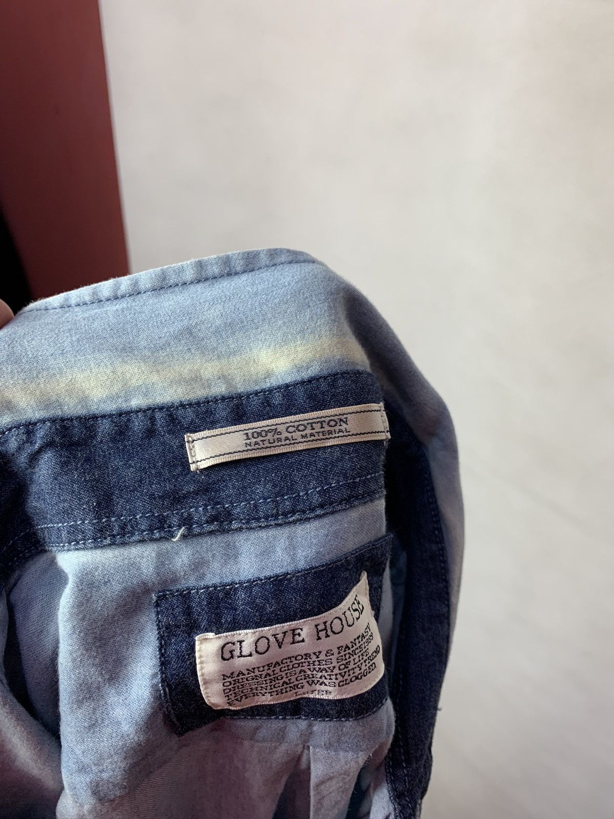 Designer × Japanese Brand 🔥Glove House Blue Denim Button Up Tops Shirt Size US L / EU 52-54 / 3 - 7 Thumbnail
