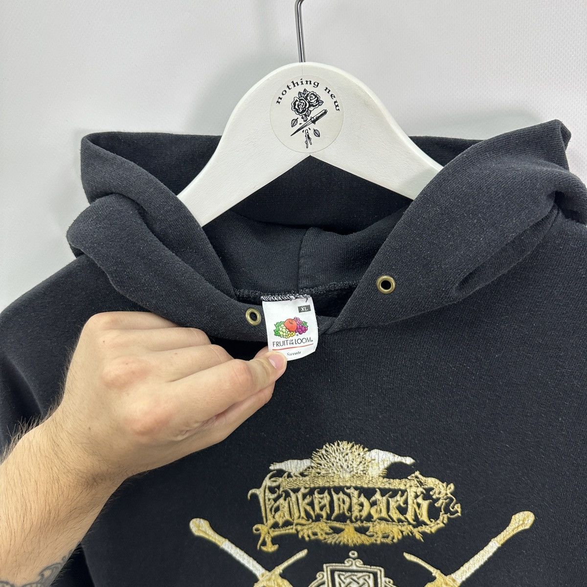 Band Tees Vintage 00s Falkenbach Heralding The Fireblade rock hoodie Size US XL / EU 56 / 4 - 8 Thumbnail