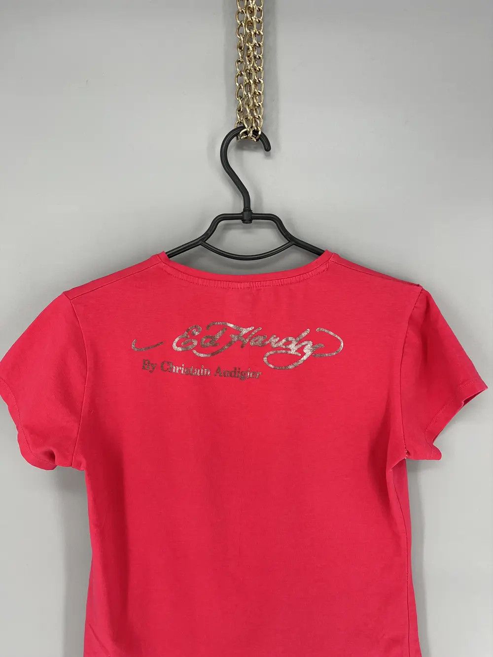 Christian Audigier Vintage Ed Hardy Women’s Rhinestones T-Shirt Size XL / US 12-14 / IT 48-50 - 10 Thumbnail