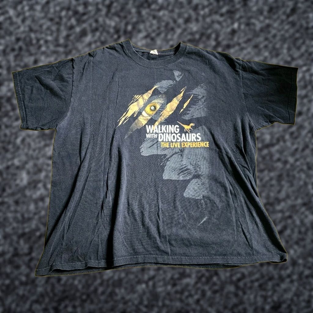 Anvil VINTAGE Anvil T-Shirt DINOSAURS Mens XL Black Cotton Crew Neck Short Sleeve Official Souvenir 90s DINOSAURS Theme Logo All Seasons Preshrunk Regular Size US XL / EU 56 / 4 - 1 Thumbnail