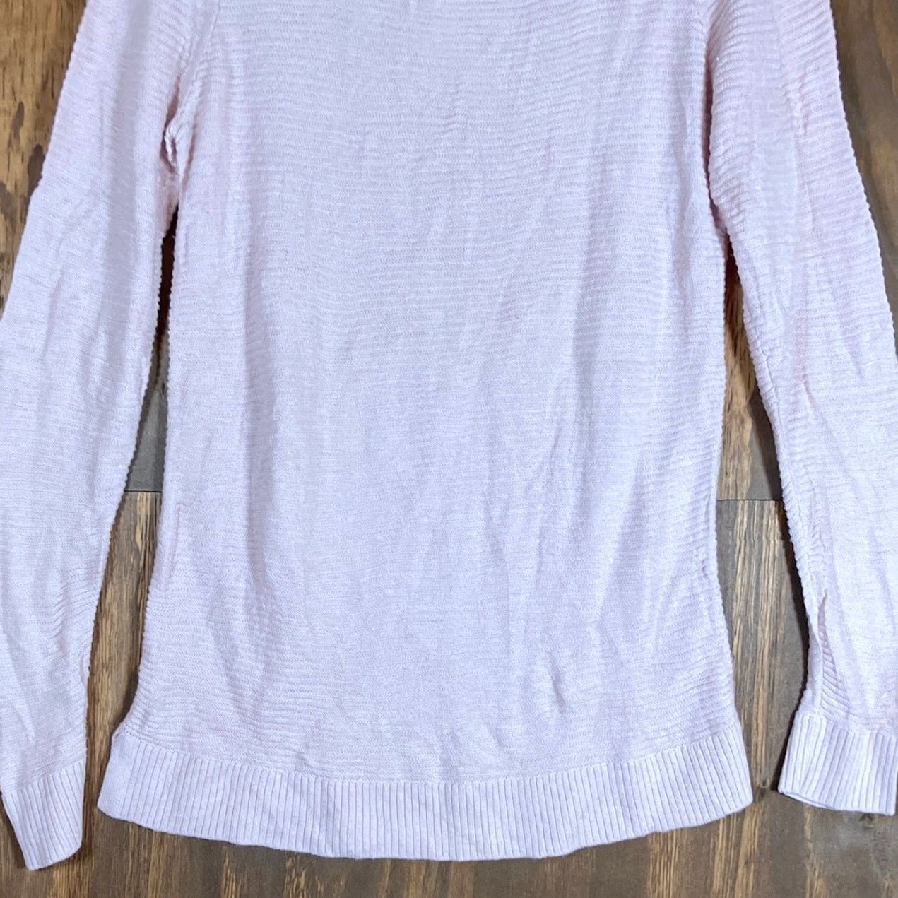 Ann Taylor Ann Taylor Factory Womens Sweater Pink Ribbed Long Sleeve Knit Medium Size M / US 6-8 / IT 42-44 - 3 Thumbnail