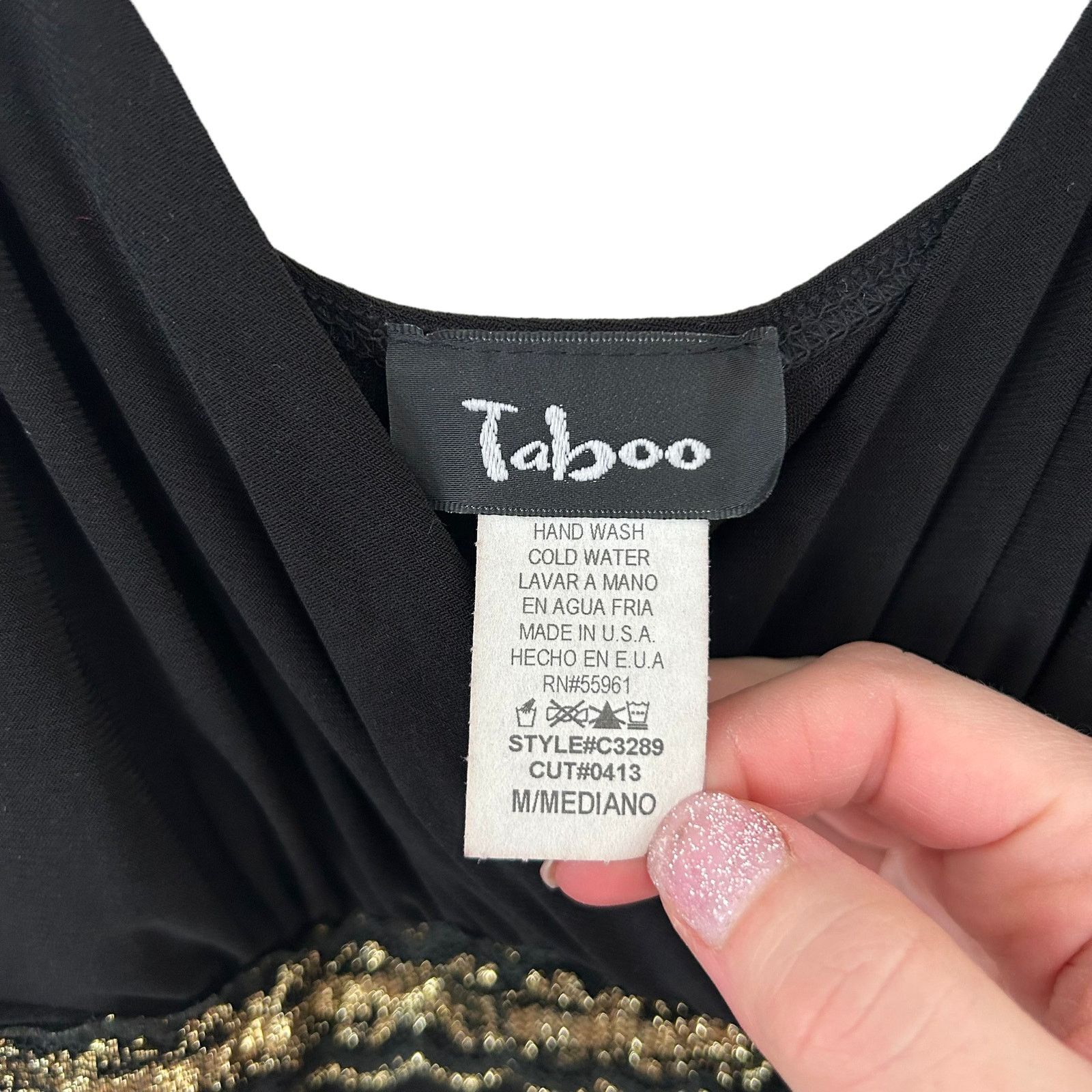 Other Vintage Y2K Taboo Black Gold Mini Dress Sz M Size M / US 6-8 / IT 42-44 - 4 Thumbnail