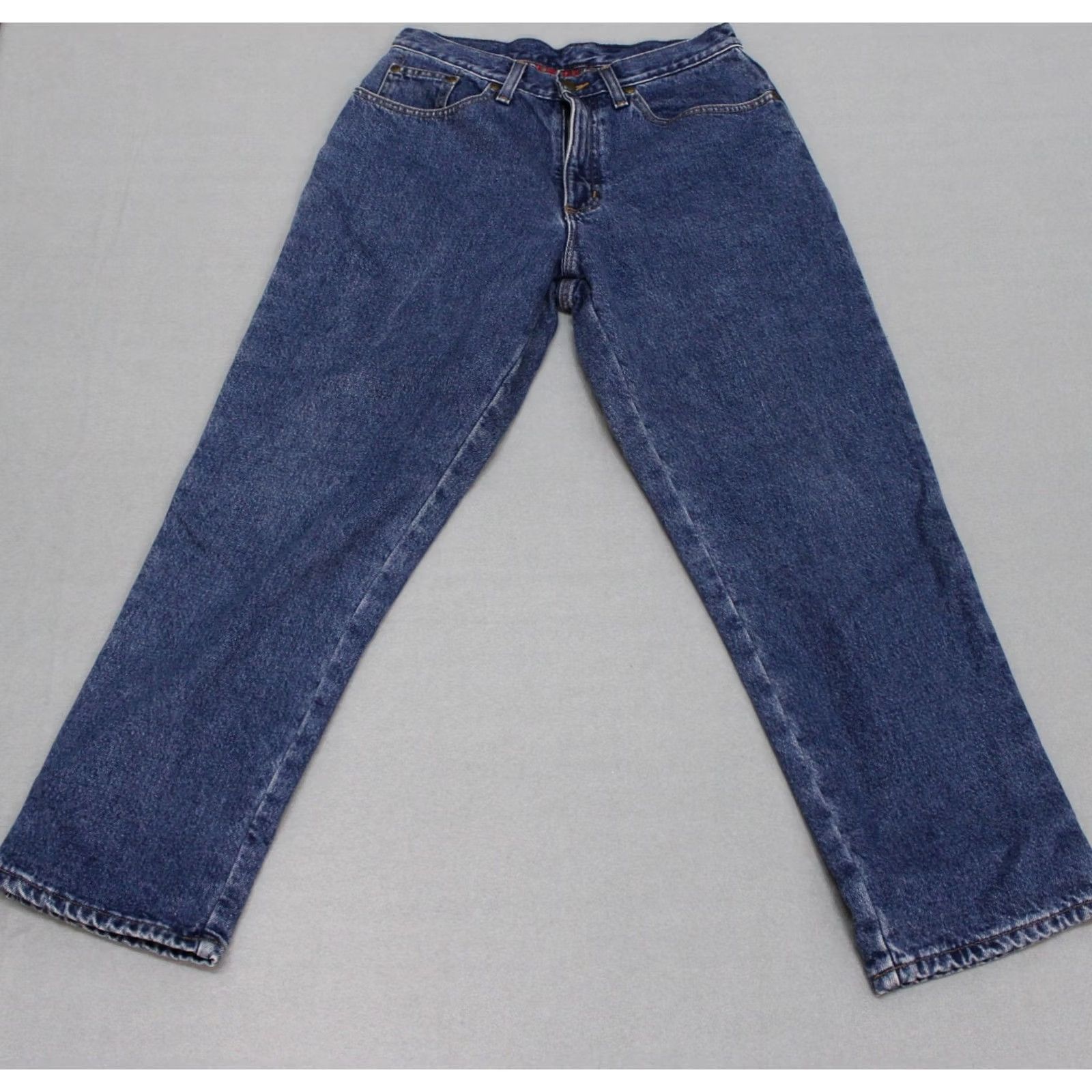 Vintage LL Bean Jeans Womens 10 Petite Relaxed Fit Flannel Lined Pants Blue Solid Denim Size 32" / US 10 / IT 46 - 2 Thumbnail