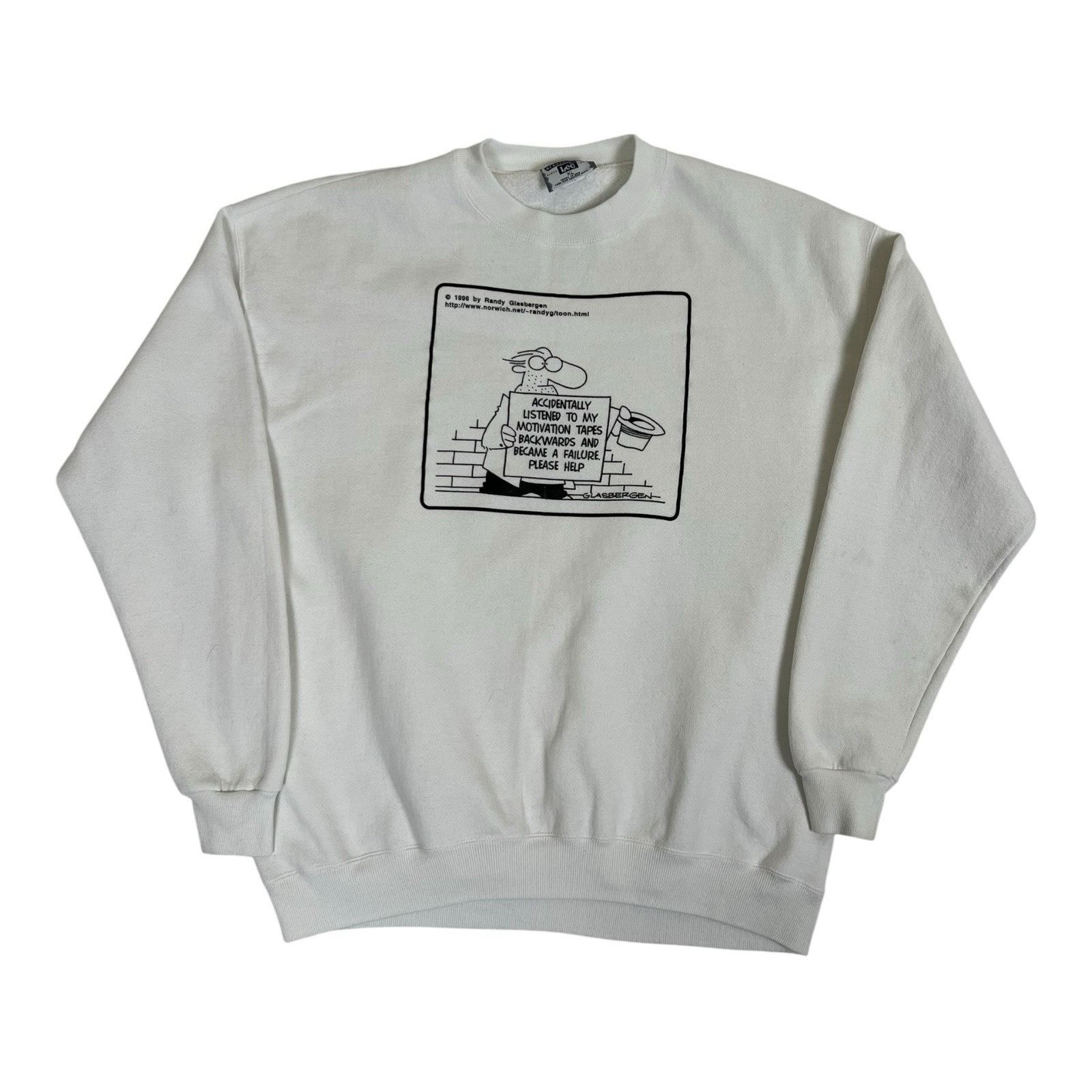 Lee Vintage Randy Glasbergen Comic Art Sweatshirt Size XL 90s Ma Size US XL / EU 56 / 4 - 1 Thumbnail