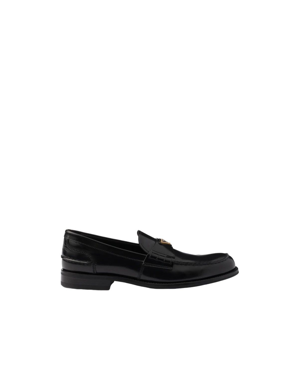 Prada PRADA $1200 Black Brushed Leather Loafers New And Authentic Size US 6.5 / EU 39-40 - 2 Thumbnail