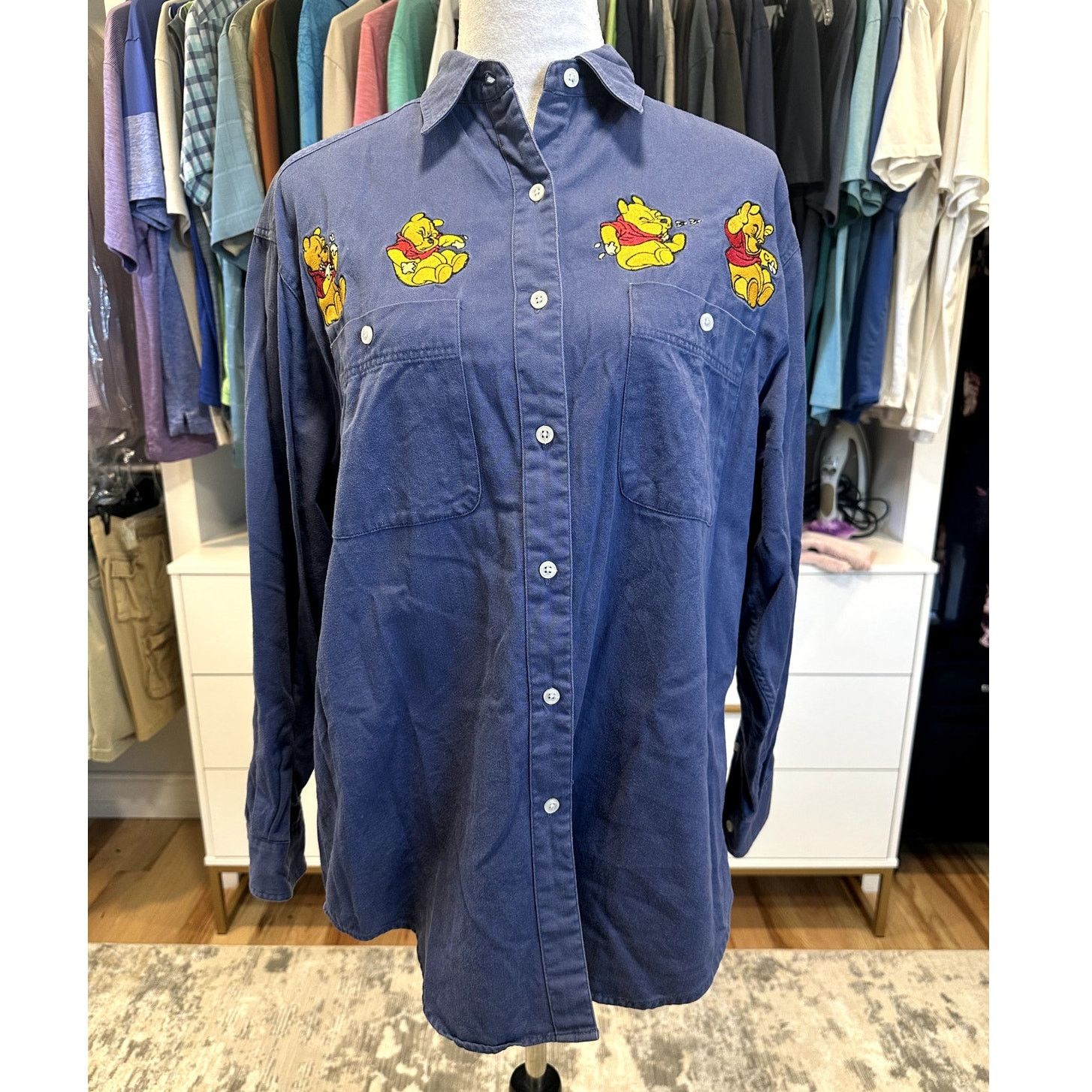 Disney Vintage Disney Winnie The Pooh Denim Button Embroidered M Size M / US 6-8 / IT 42-44 - 1 Thumbnail