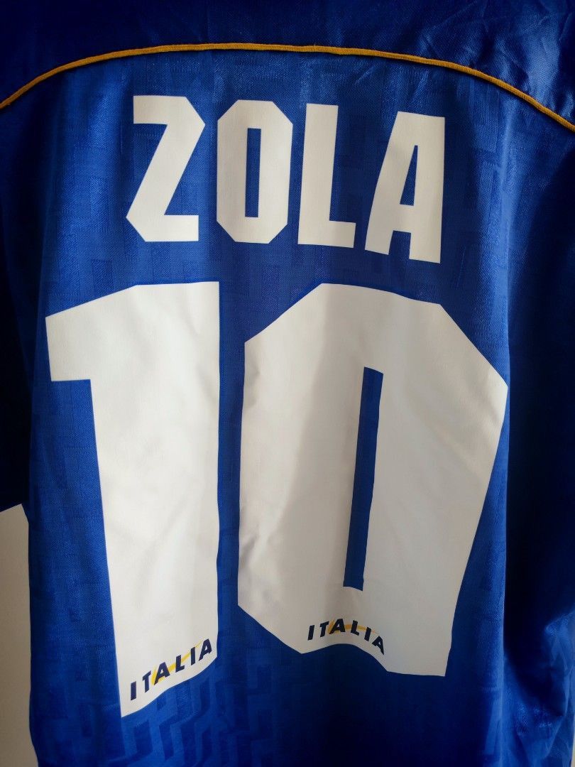 Nike Italy 95/96 Nike Home Jersey Zola #10 Vintage L Size US L / EU 52-54 / 3 - 3 Thumbnail