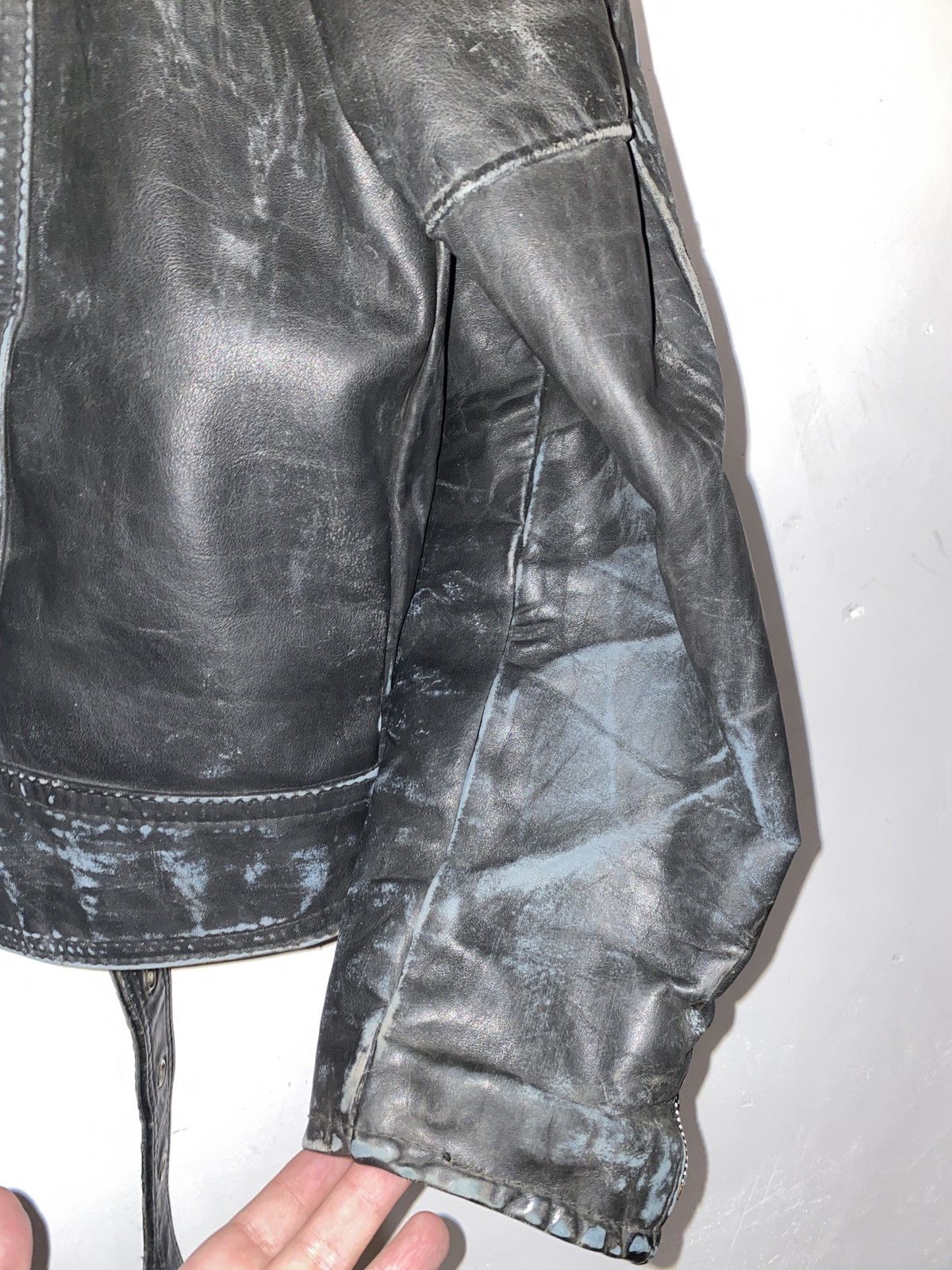Vintage Rare Vintage True Punk Distressed Leather Biker Jacket Size US L / EU 52-54 / 3 - 12 Thumbnail