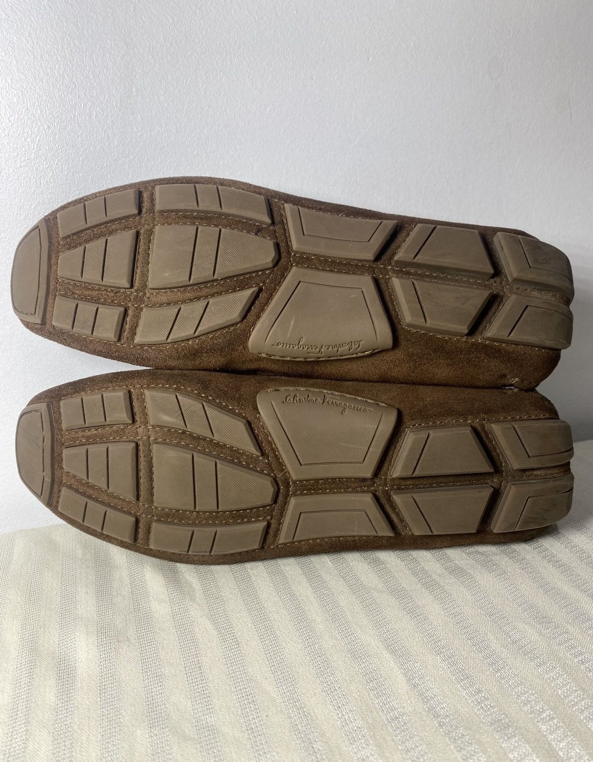 Salvatore Ferragamo Gancini Brown Suede Loafers by Salvatore Ferragamo Size US 5.5 / IT 35.5 - 9 Thumbnail