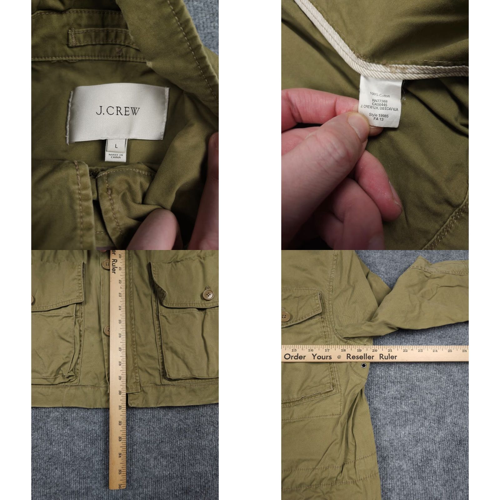 J.Crew VINTAGE J.CREW Canvas Chore Coat Womens Large Green Boyfriend Fatigue Pockets Military Jacket Size L / US 10 / IT 46 - 8 Thumbnail