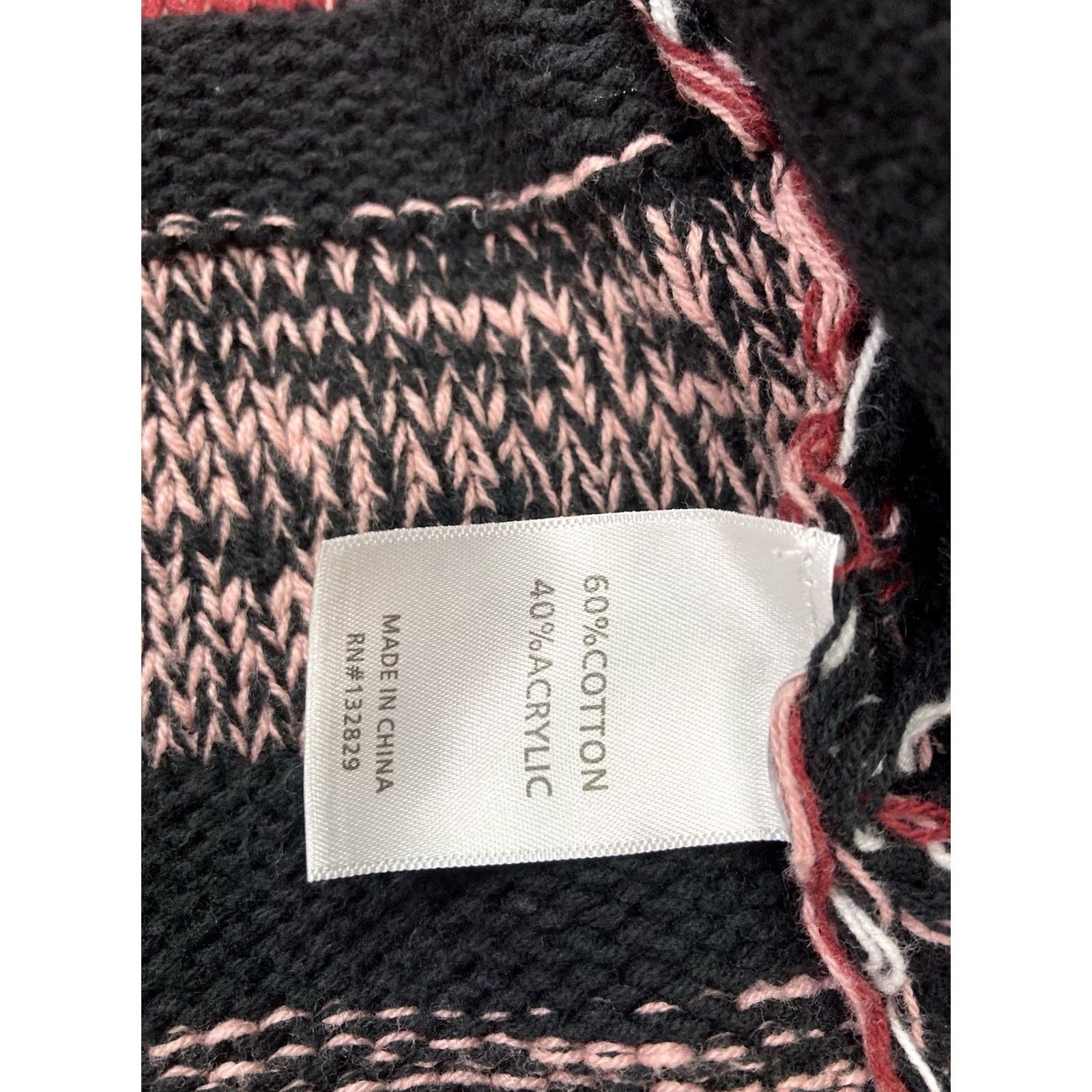 Vintage VINTAGE Lovers & Friends Hooded Open Knit Cardigan Sweater Women XS Black Red Size XS / US 0-2 / IT 36-38 - 6 Thumbnail