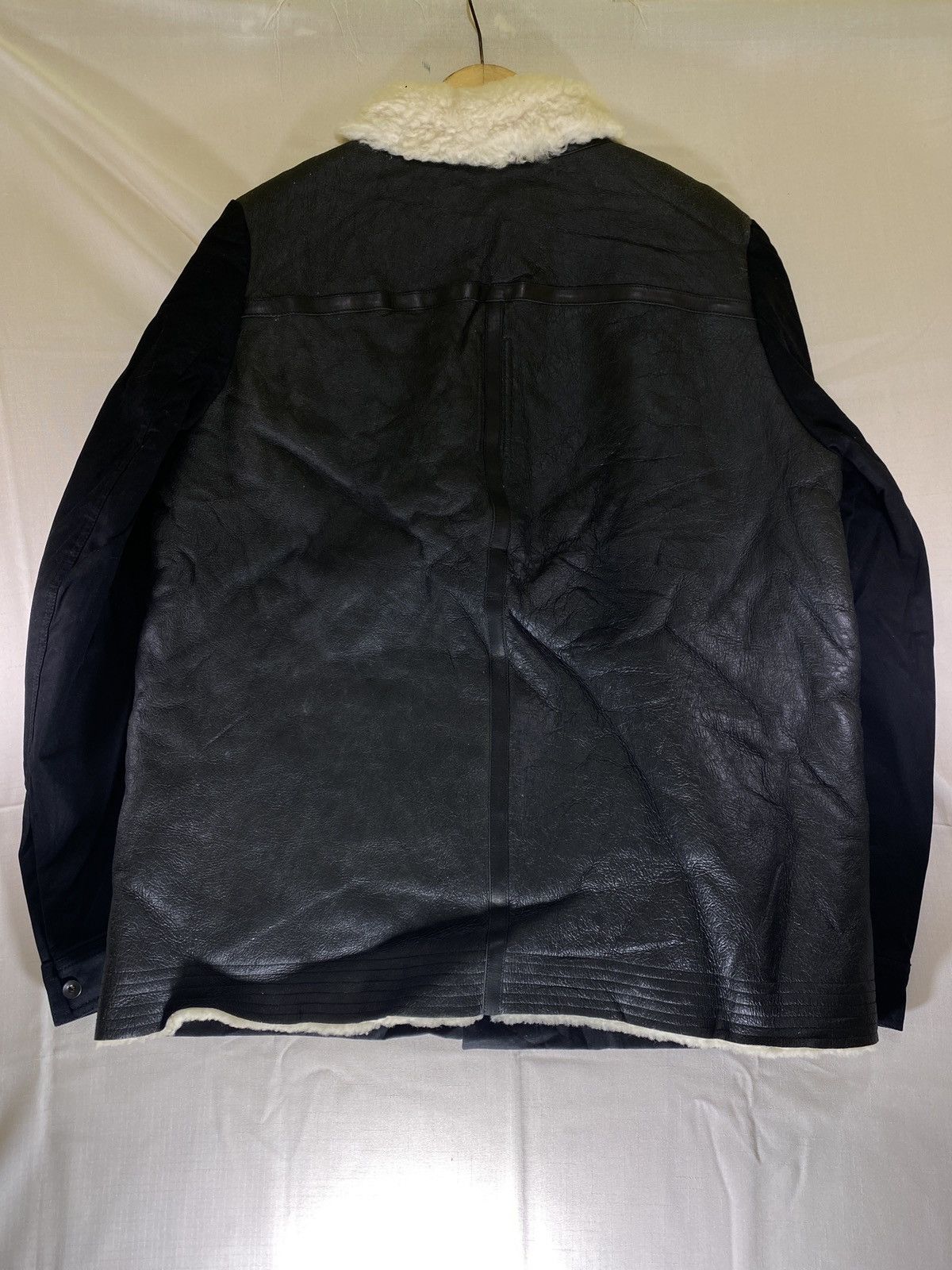 Rick Owens hybrid trucker sherpa mix leather Size US M / EU 48-50 / 2 - 2 Thumbnail
