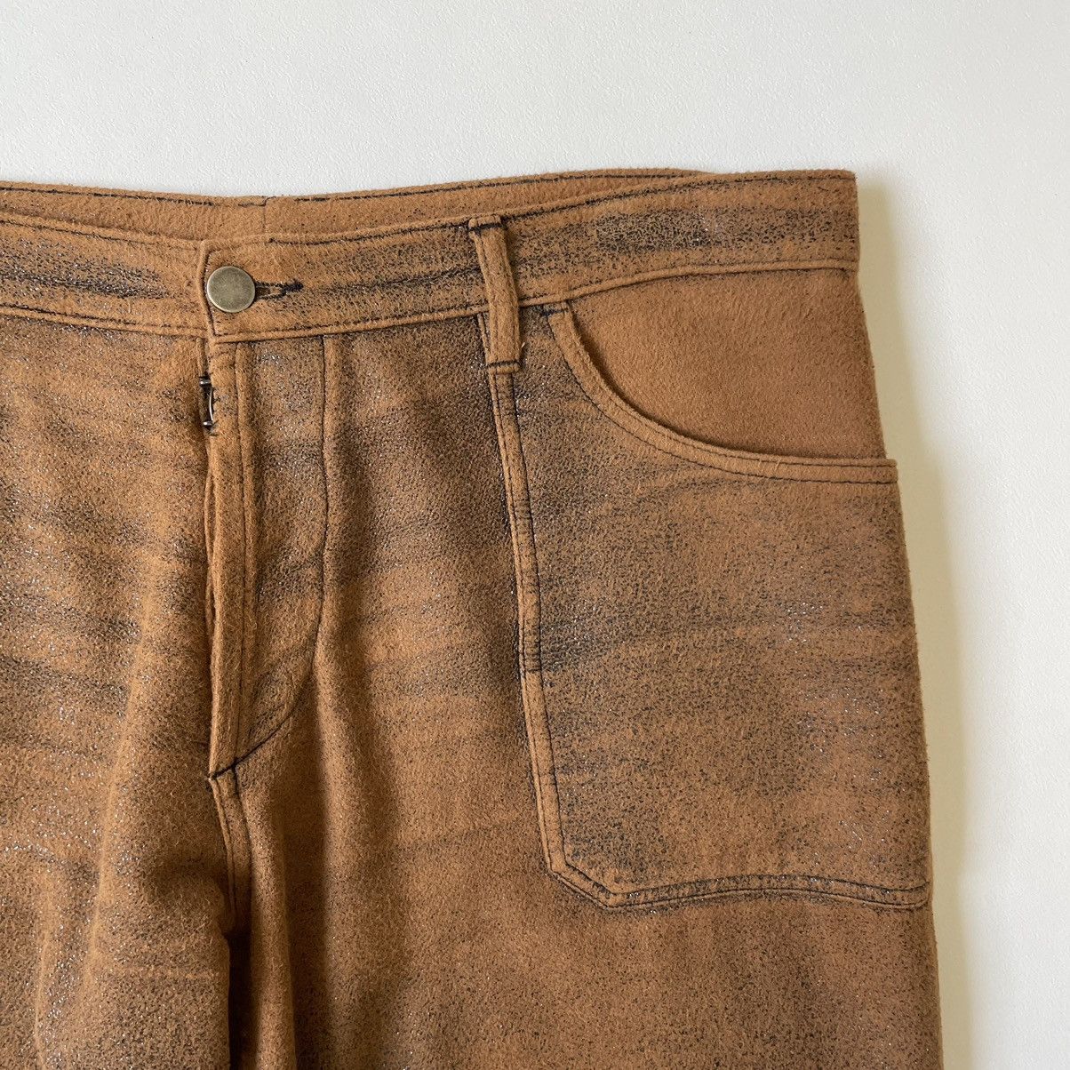 Maison Margiela Early 2000s Cracked Leather Effect Utility Trousers Size US 34 / EU 50 - 5 Thumbnail