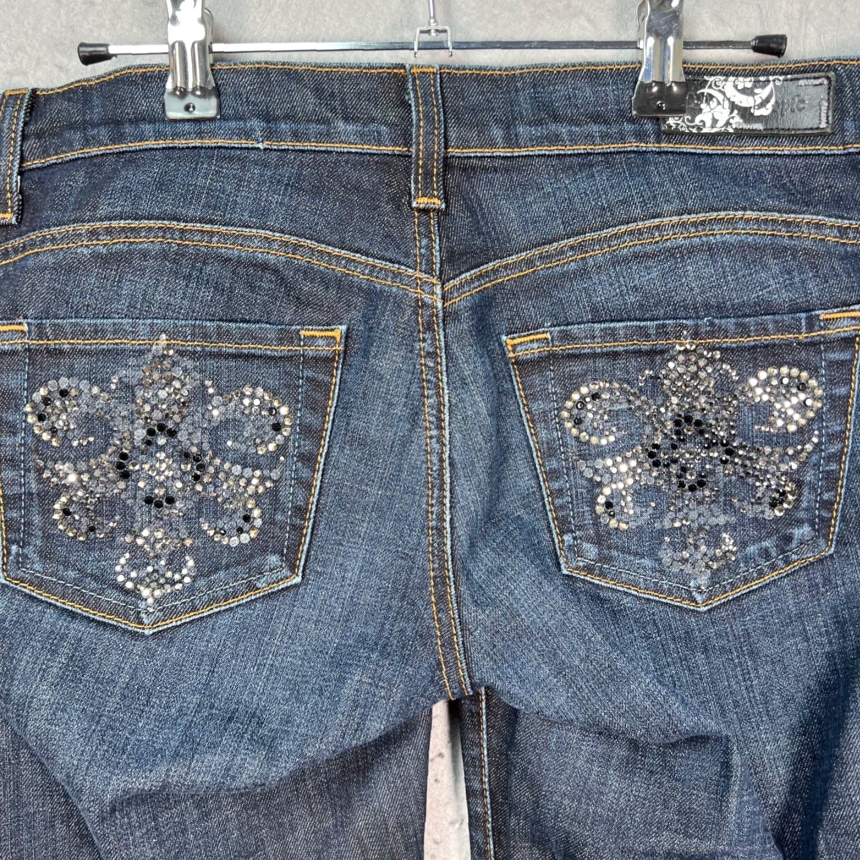Vintage We The People Womens Jeans Bootcut 5-Pocket Design Dark Wash Size 29 Blue Denim Stretch Cotton Lycra Size 29" - 3 Thumbnail