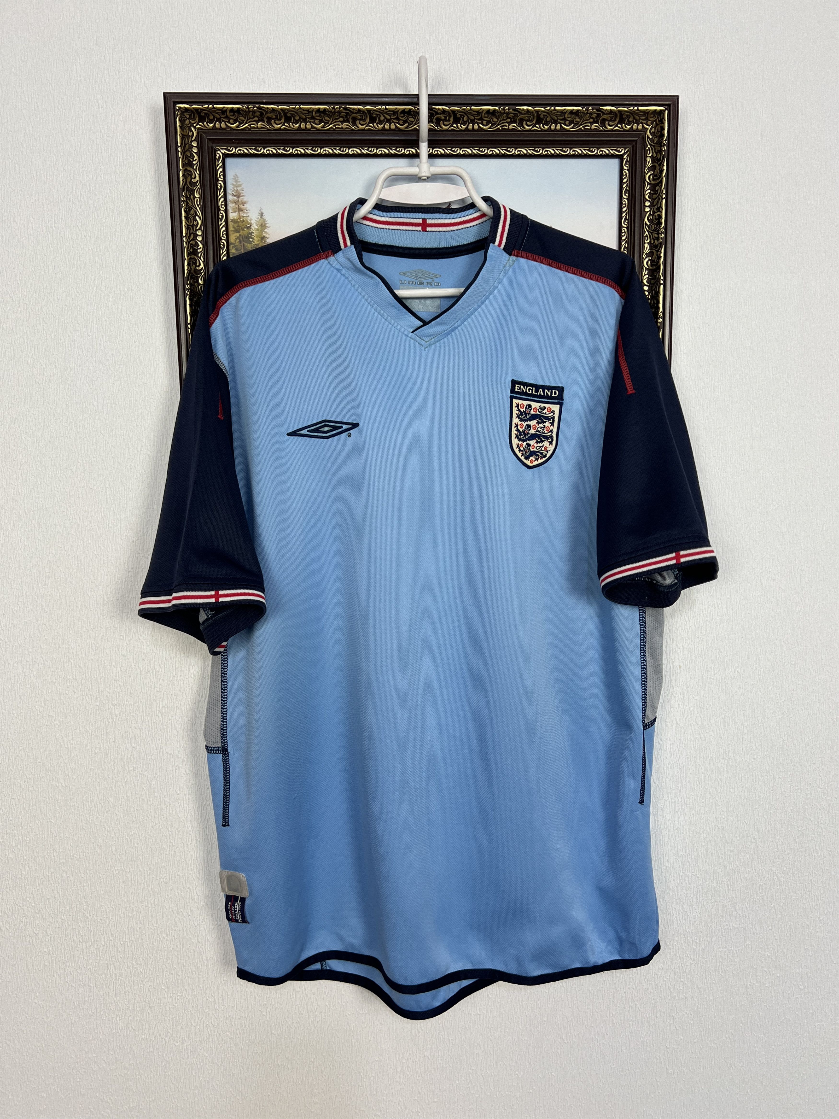 Umbro England Goalkeeper football shirt 2002 Soccer Jersey Trikot Size US L / EU 52-54 / 3 - 1 Thumbnail