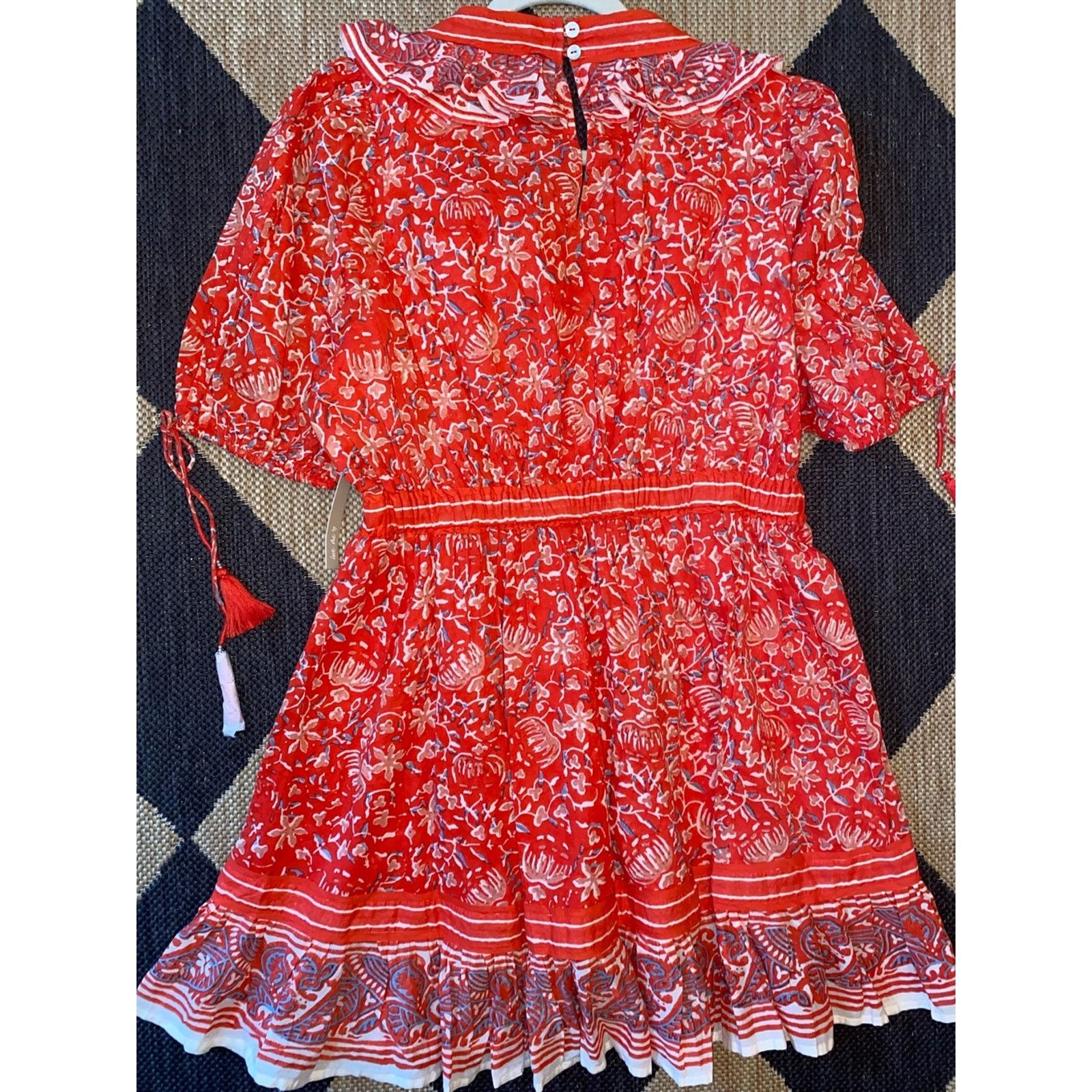 Cleobella New $218 Cleobella Blair RWB Boho Block Print Dress L Size L / US 10 / IT 46 - 14 Thumbnail