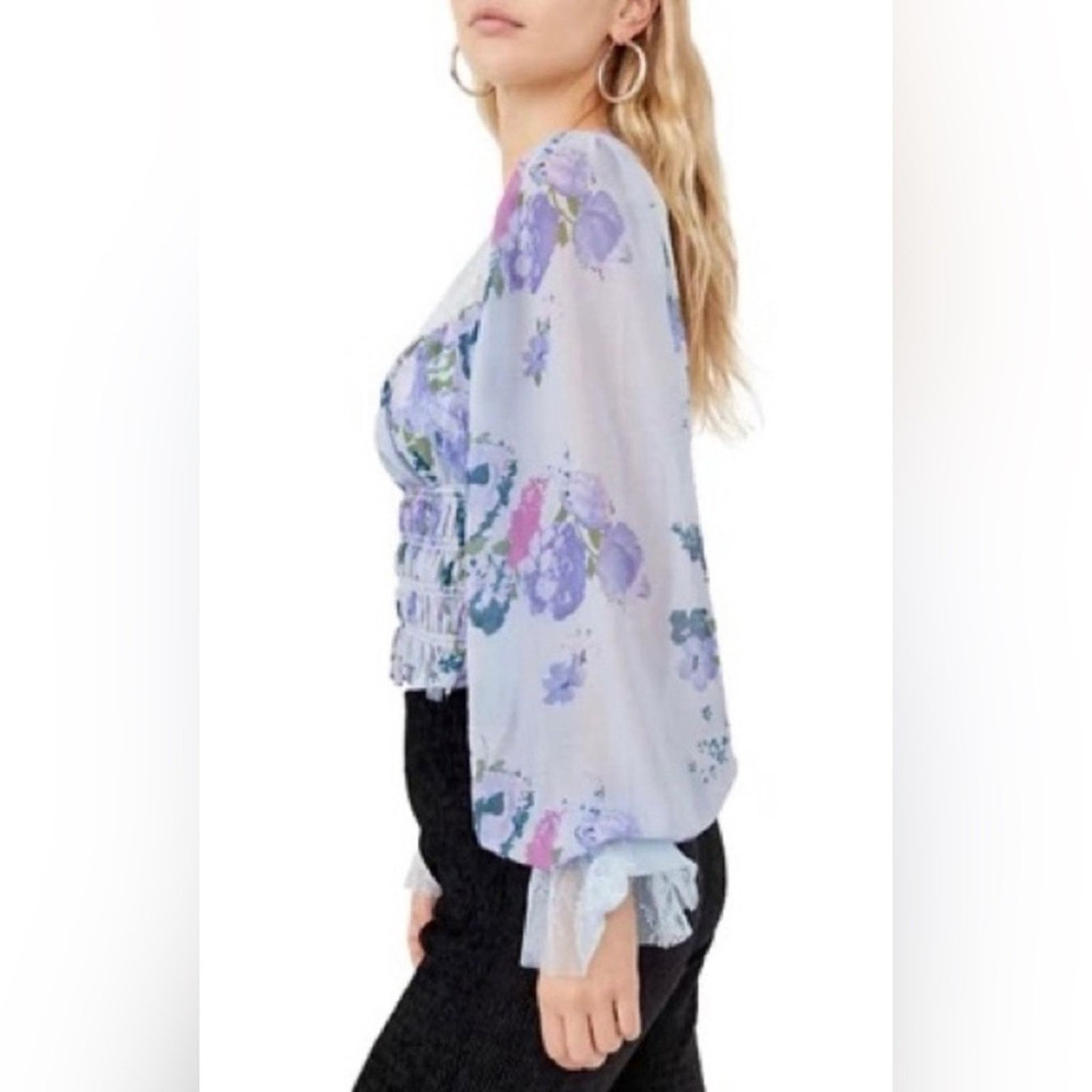 Free People NWT free people Daphne floral and lace top Size S / US 4 / IT 40 - 5 Thumbnail