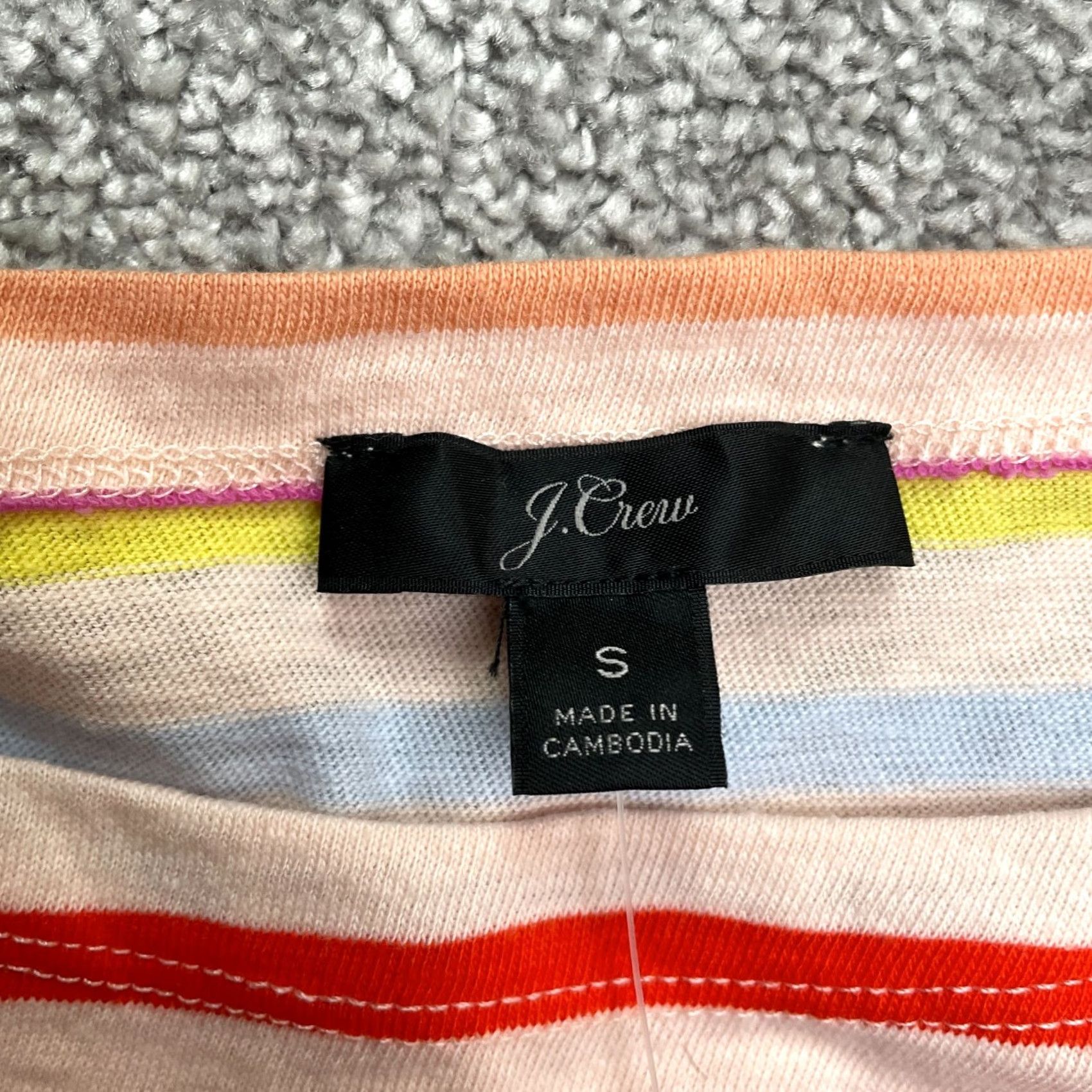 J.Crew J.CREW T-Shirt Womens Small Multicolor Striped Boat Neck Long Sleeve Cotton NWD Size S / US 4 / IT 40 - 5 Thumbnail