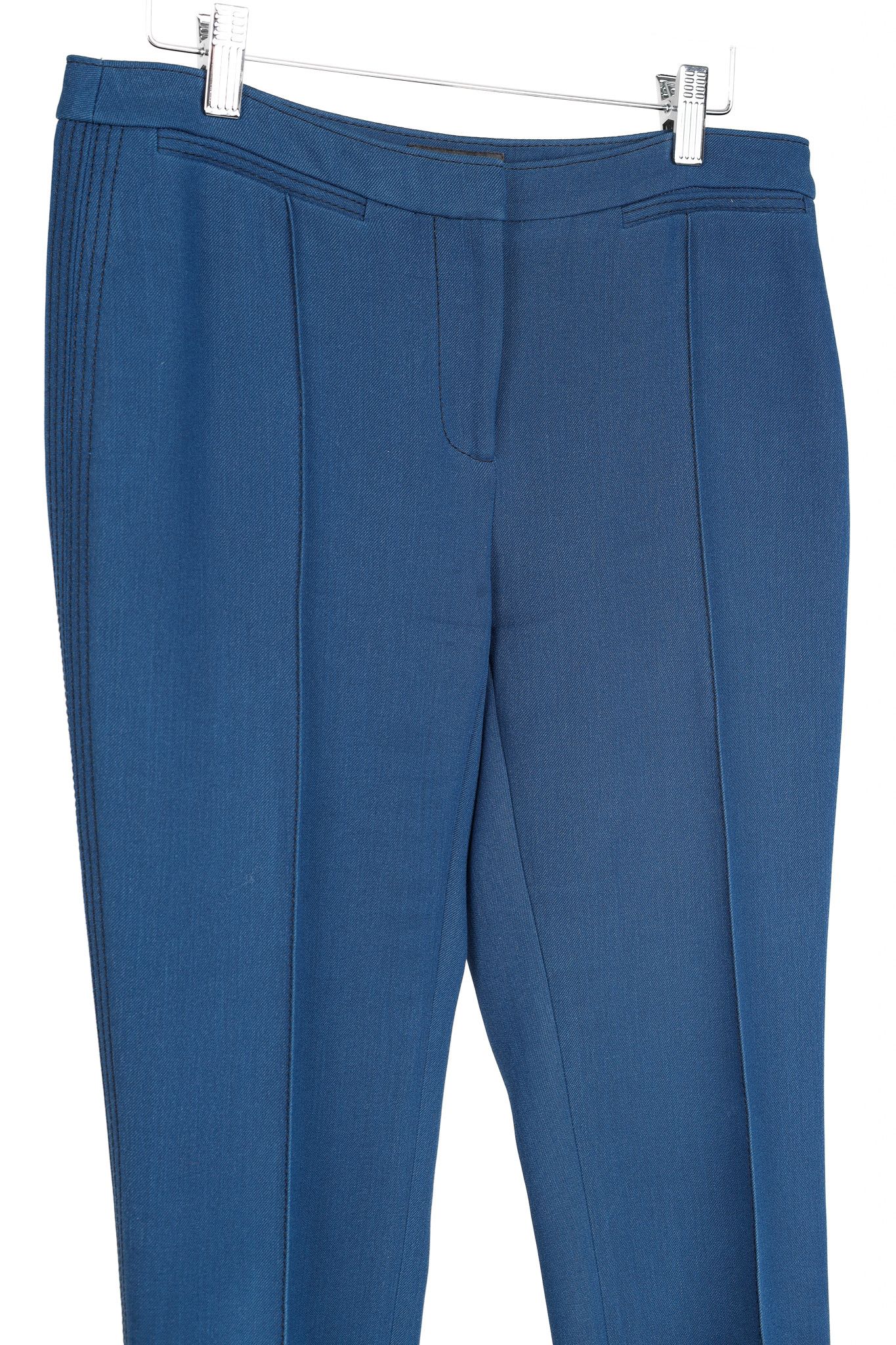 Burberry Burberry Blue Wool Silk Suiting Trousers Size 28" / US 6 / IT 42 - 3 Thumbnail