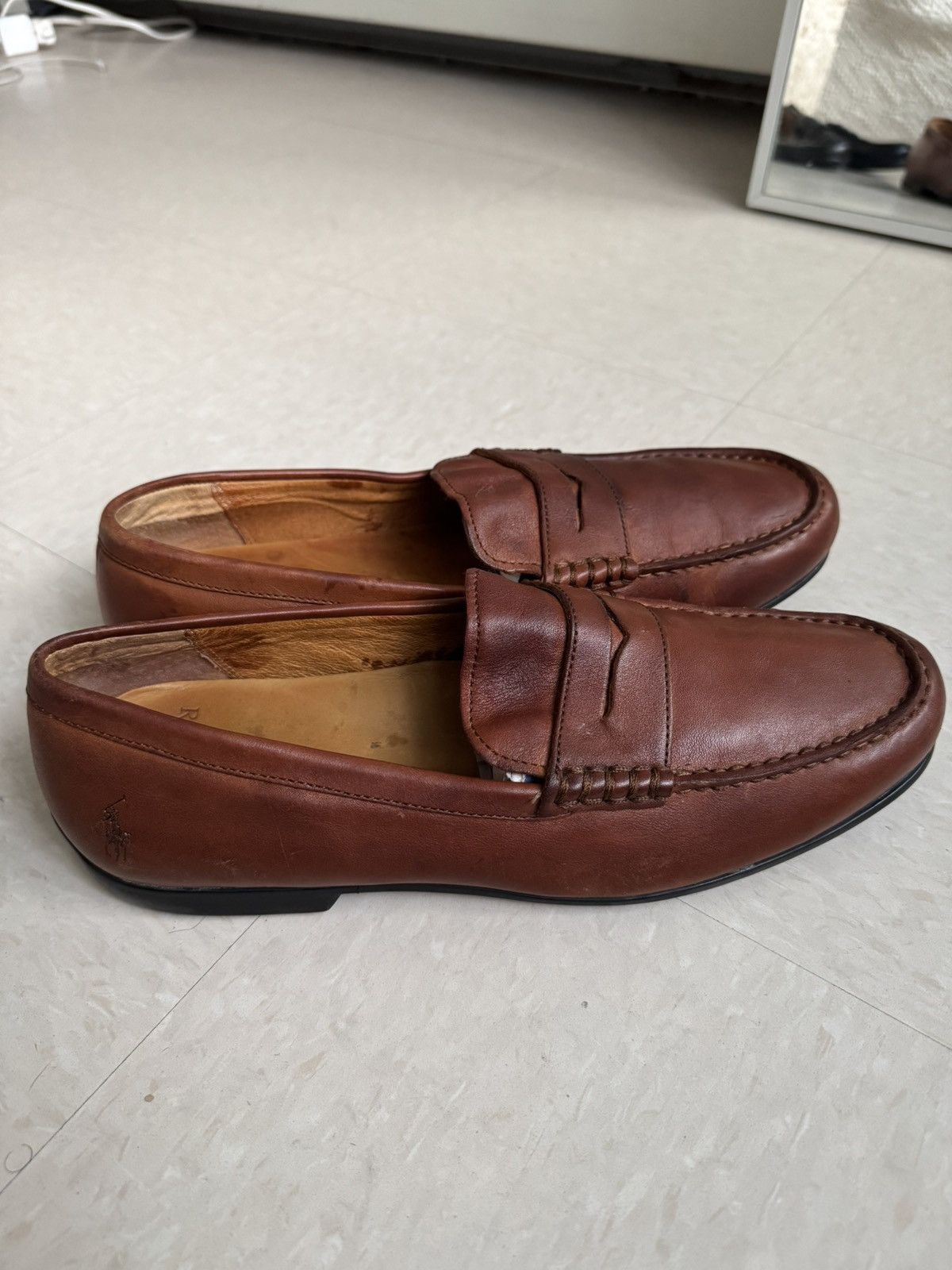 Ralph Lauren Men’s Classic Brown Leather Loafers size 10 Ralph Lauren Casual Shoes for Men for sale | eBay main image 3