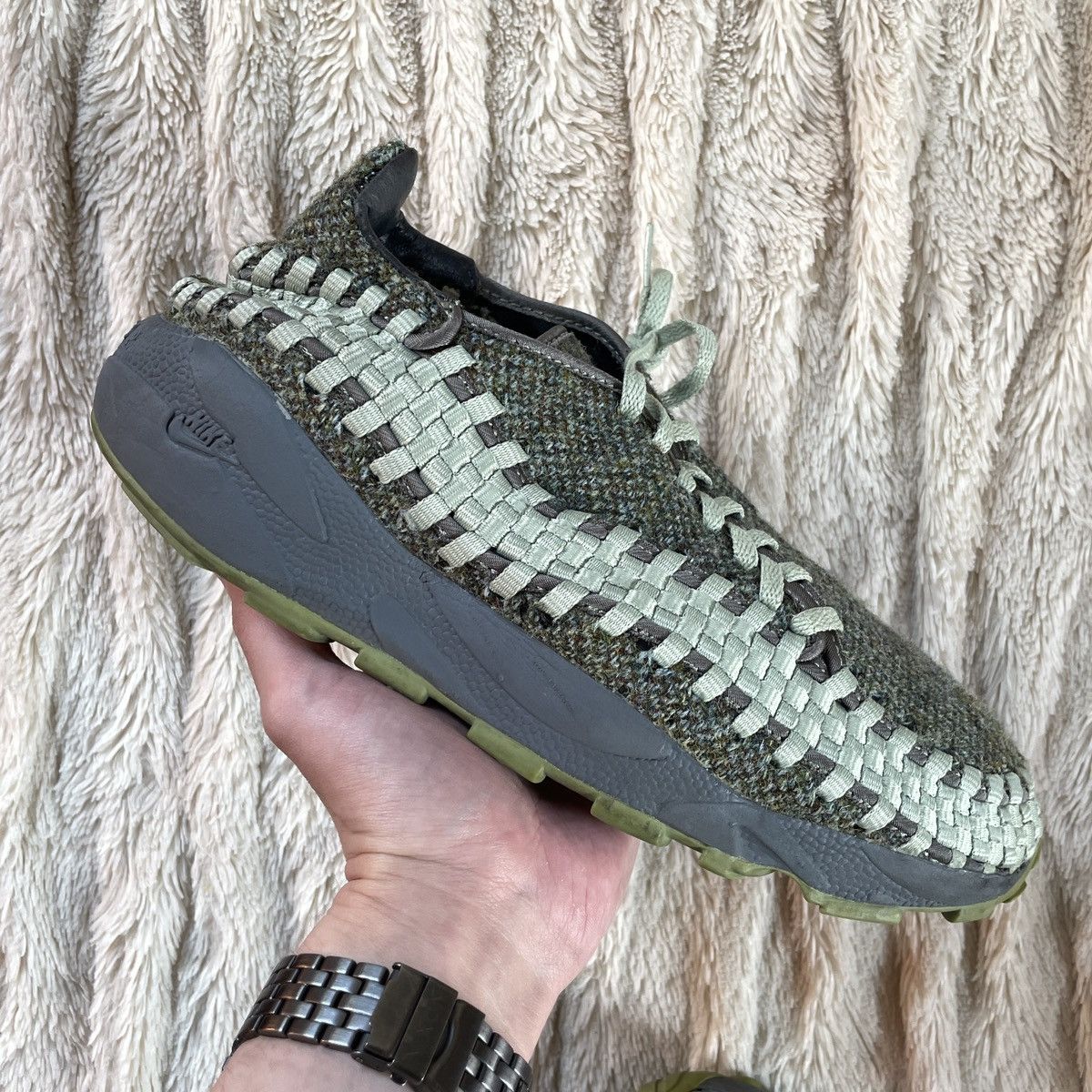 image of 2006 Nike Air Footscape Woven Tweed Tz Sacai Hemp Shoes in Brown, Men's (Size 10)