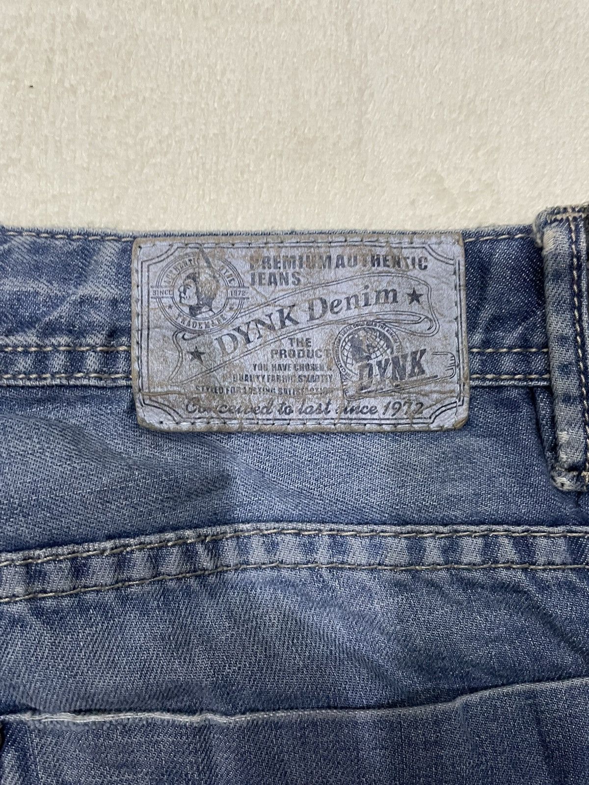 Japanese Brand Vintage DYNK Denim Straight Cut Mudwash Faded Jeans Size US 31 - 15 Thumbnail